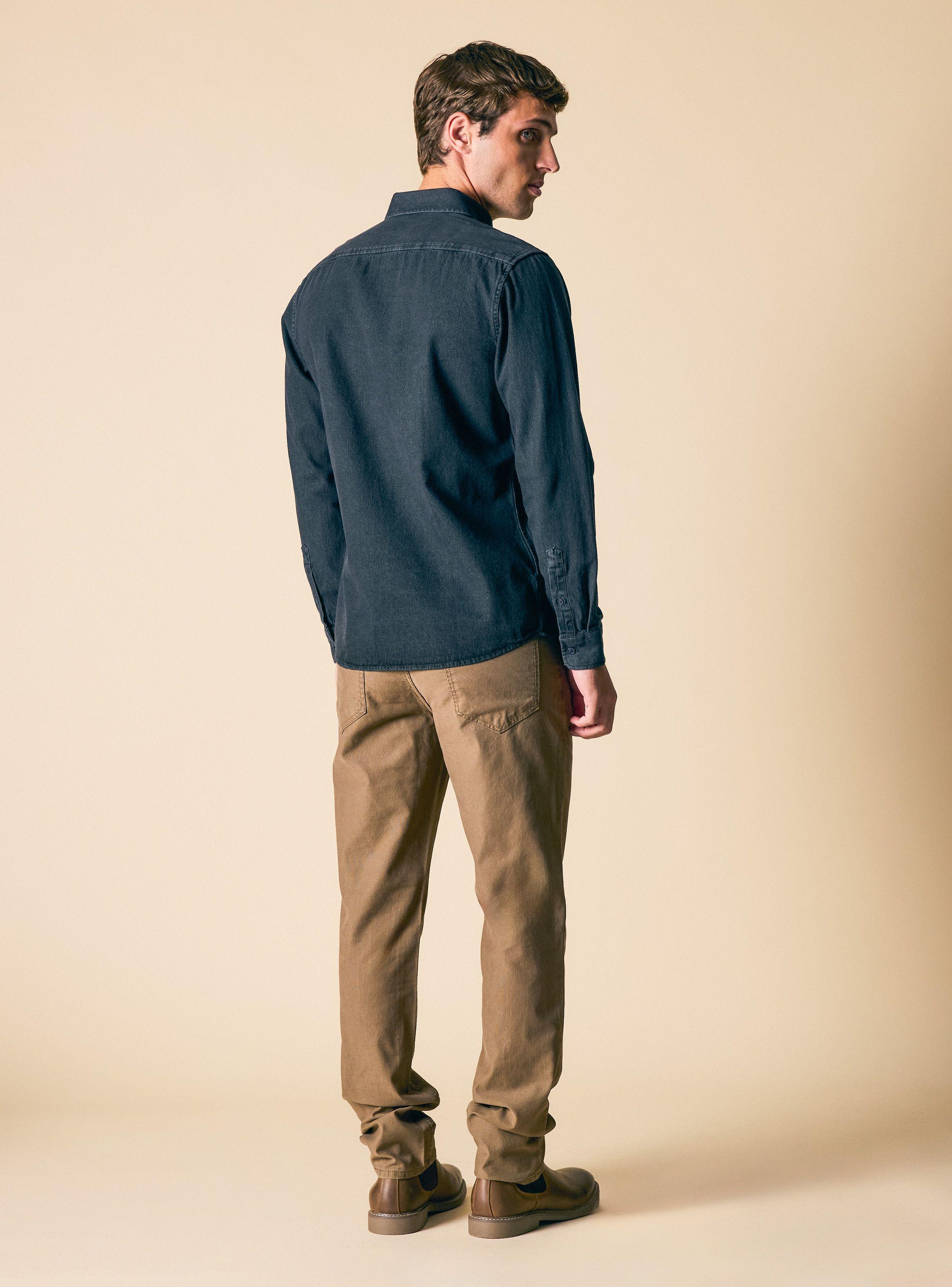 Camisa Manga Larga Denim Gris-5
