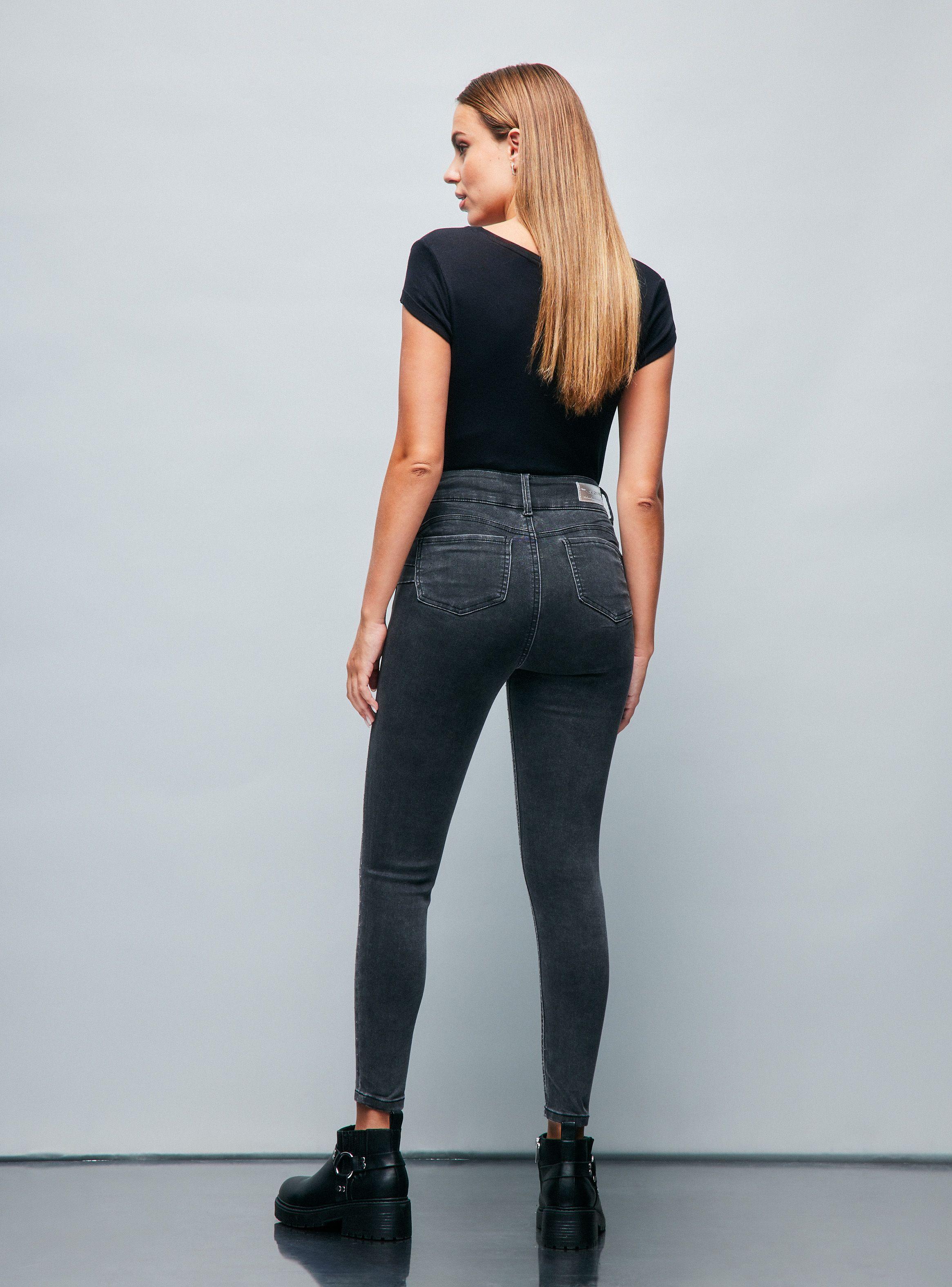 Jeans 2 Botones Delantero Full Strass-5