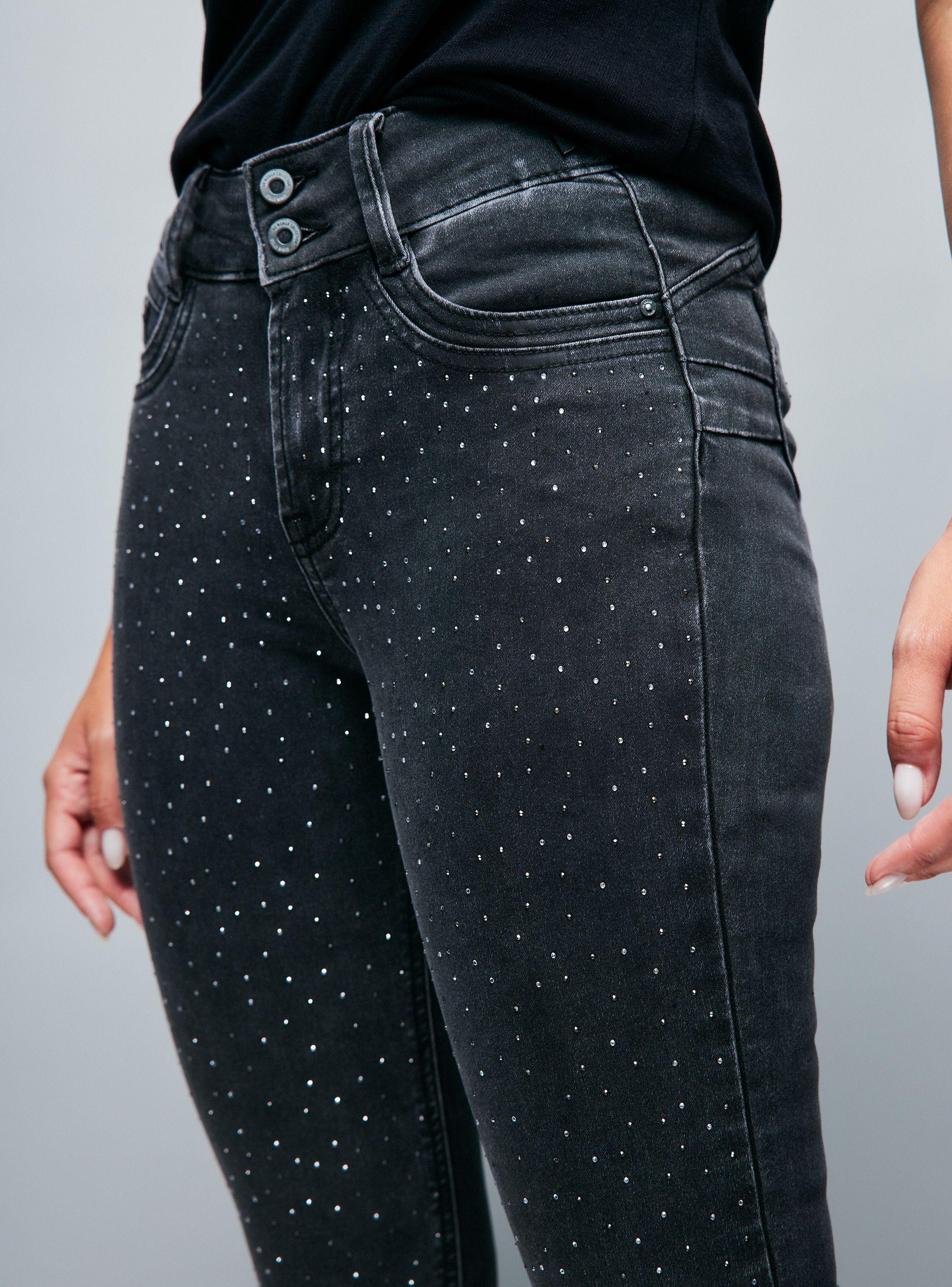 Jeans 2 Botones Delantero Full Strass-2