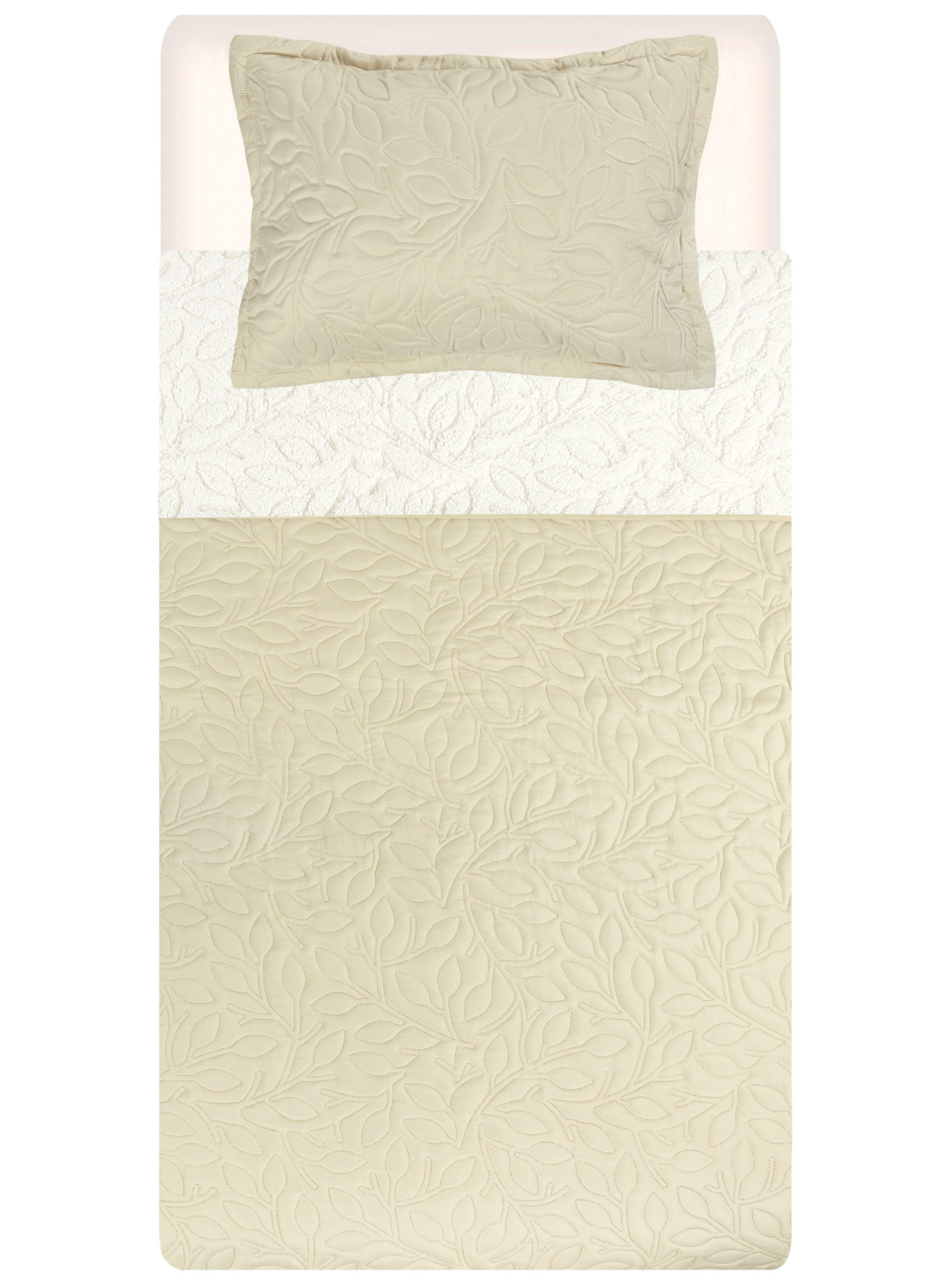 Quilt 1.5 Plazas Hojas Sherpa-3