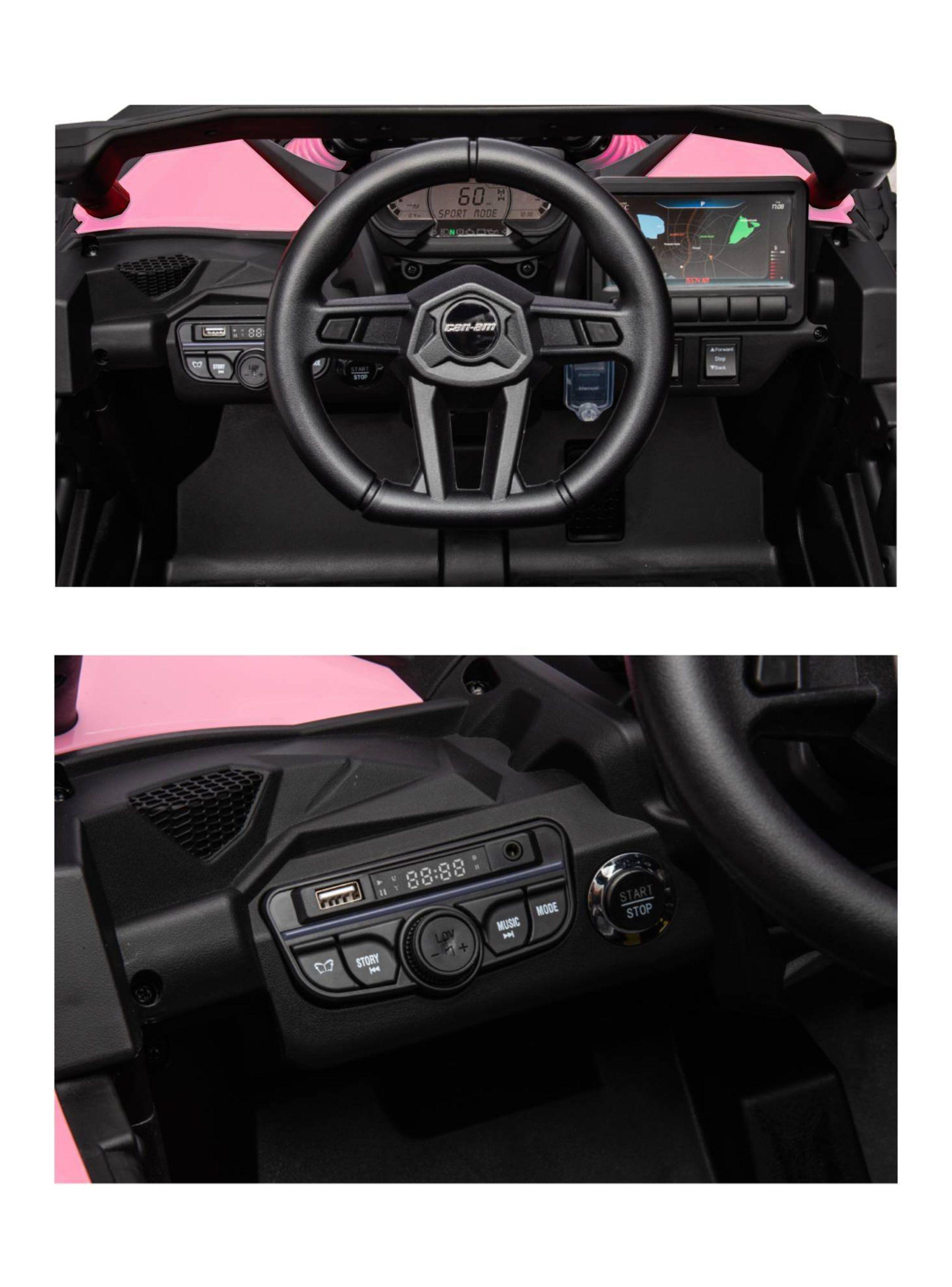 Auto Batería Buggy Canam Maverick Rosado 12V-5