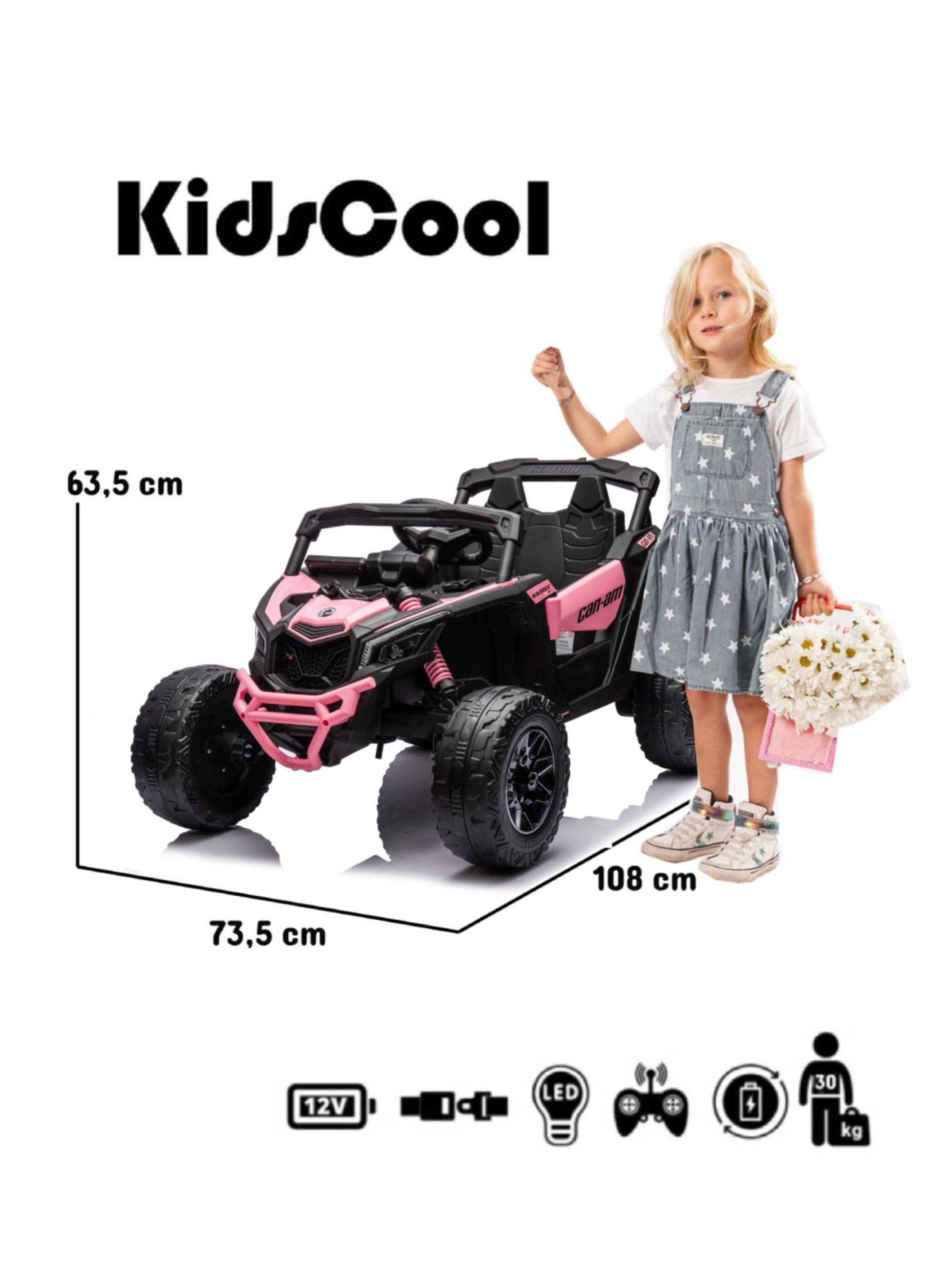 Auto Batería Buggy Canam Maverick Rosado 12V-1
