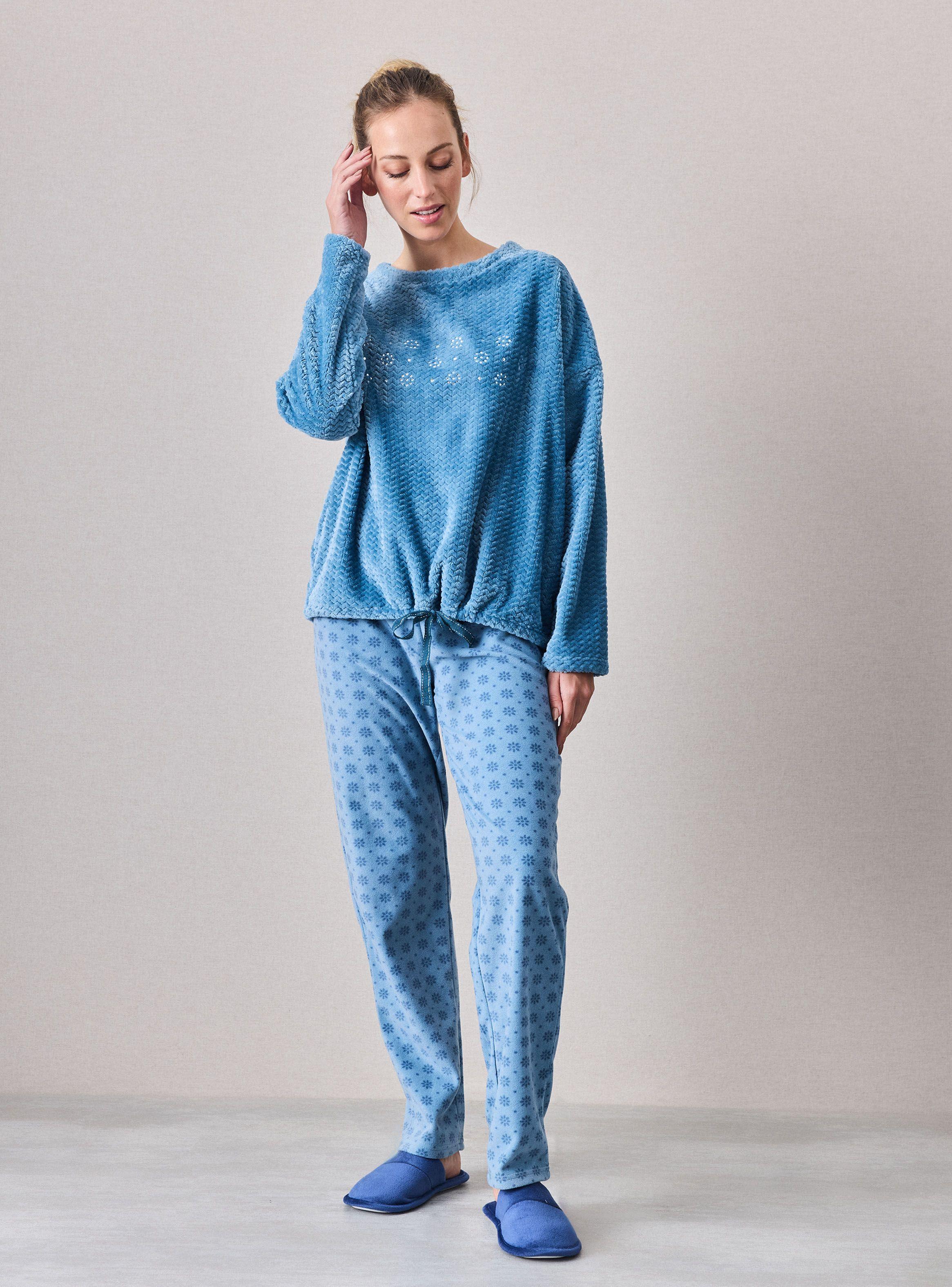 Pijama Coral con Strass Pantalón Full Print-4