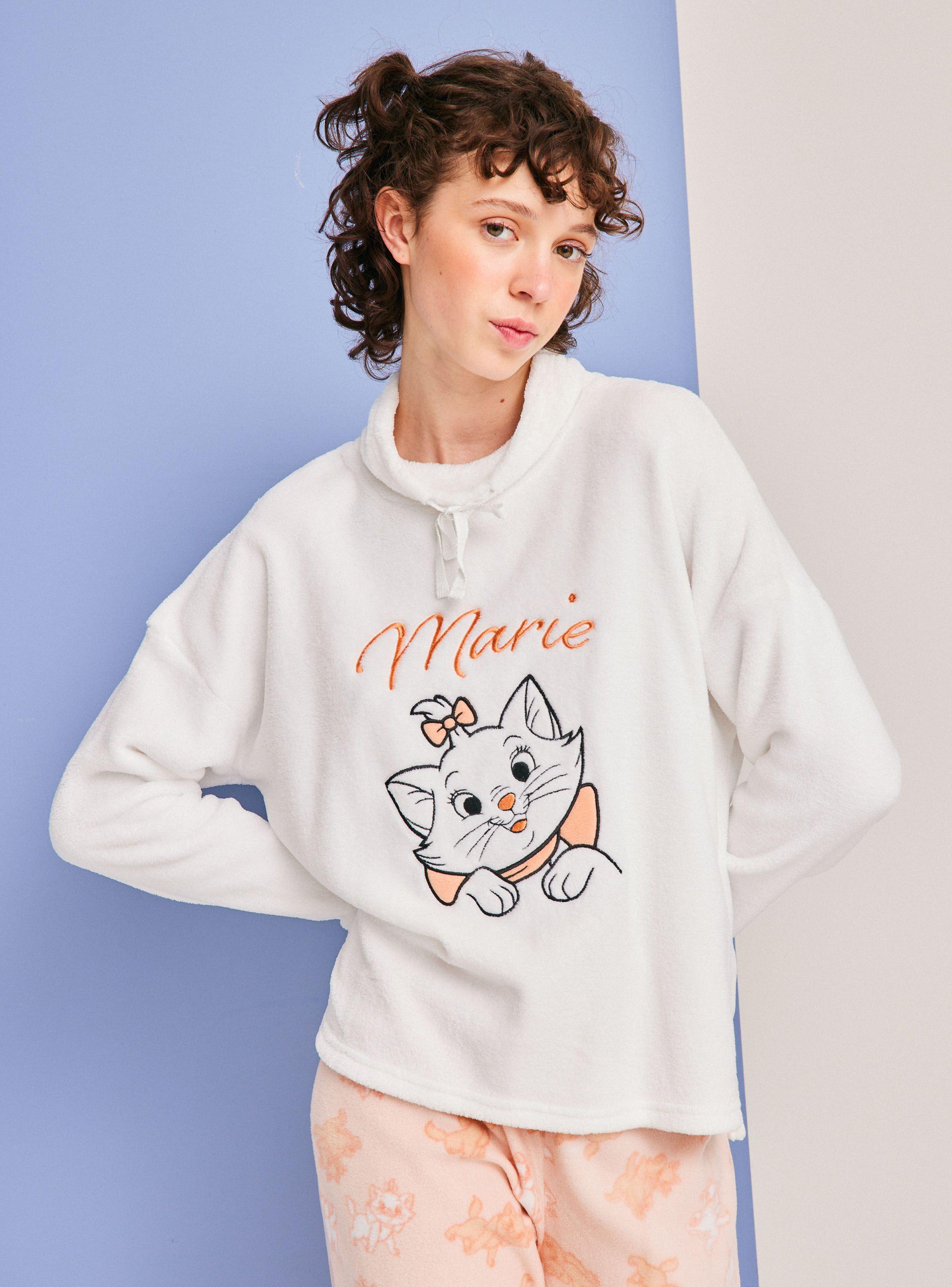 Pijama Cuello Alto Bordado Disney Marie de Polar-2