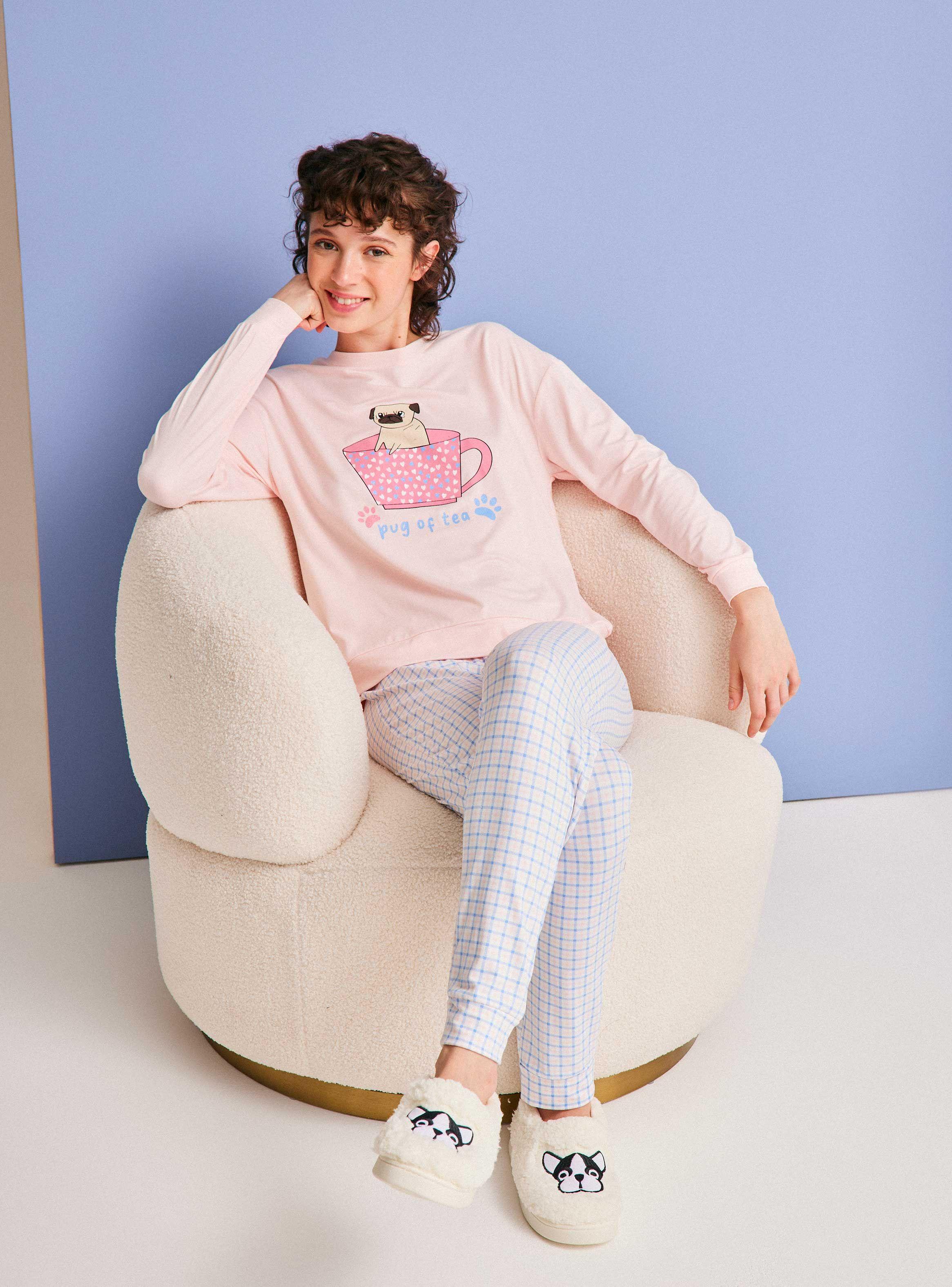 Polera Pijama Manga Larga Print Central Ármalo-4