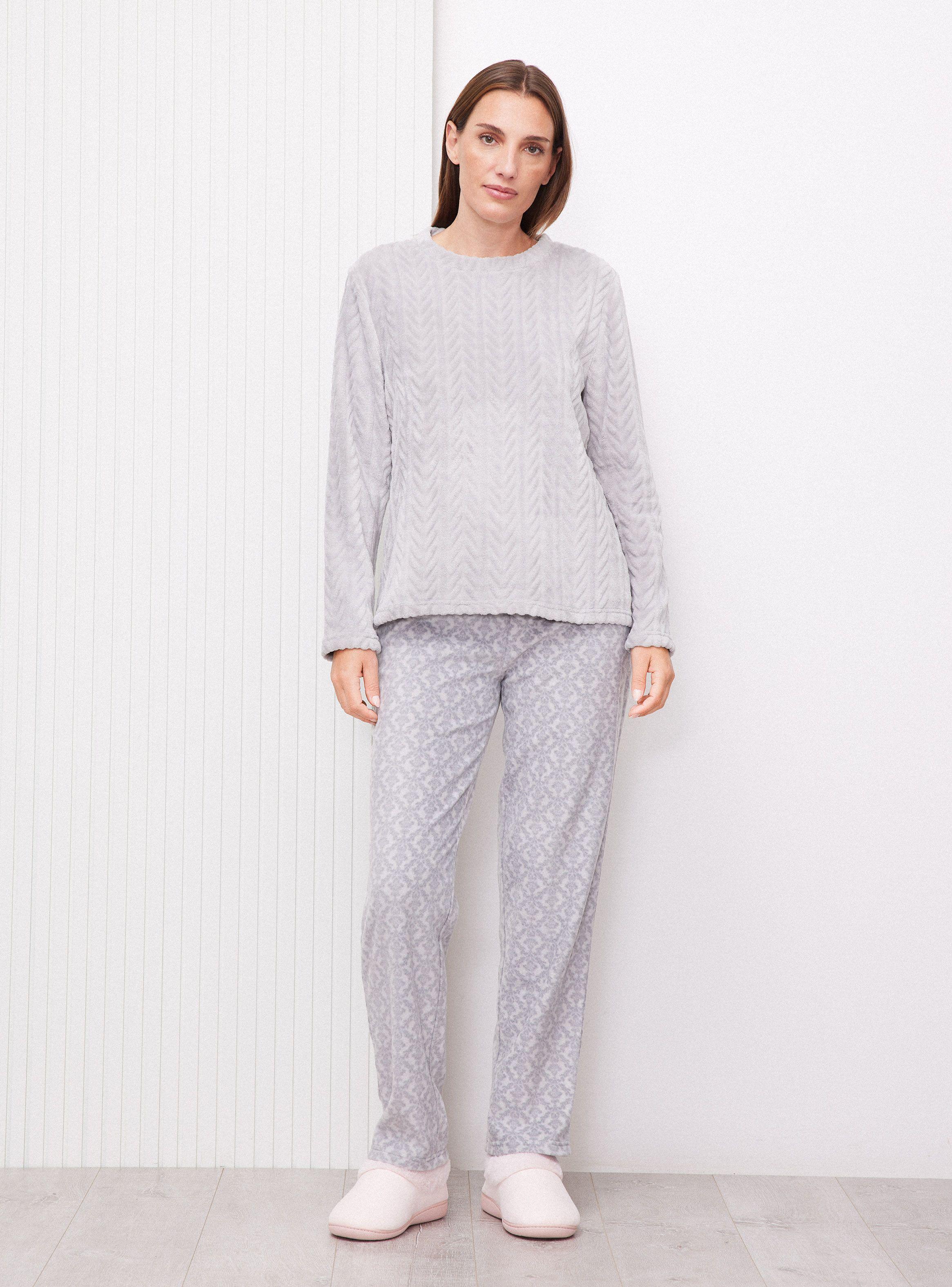 Pijama Polar Textura Pantalón Full Print-4