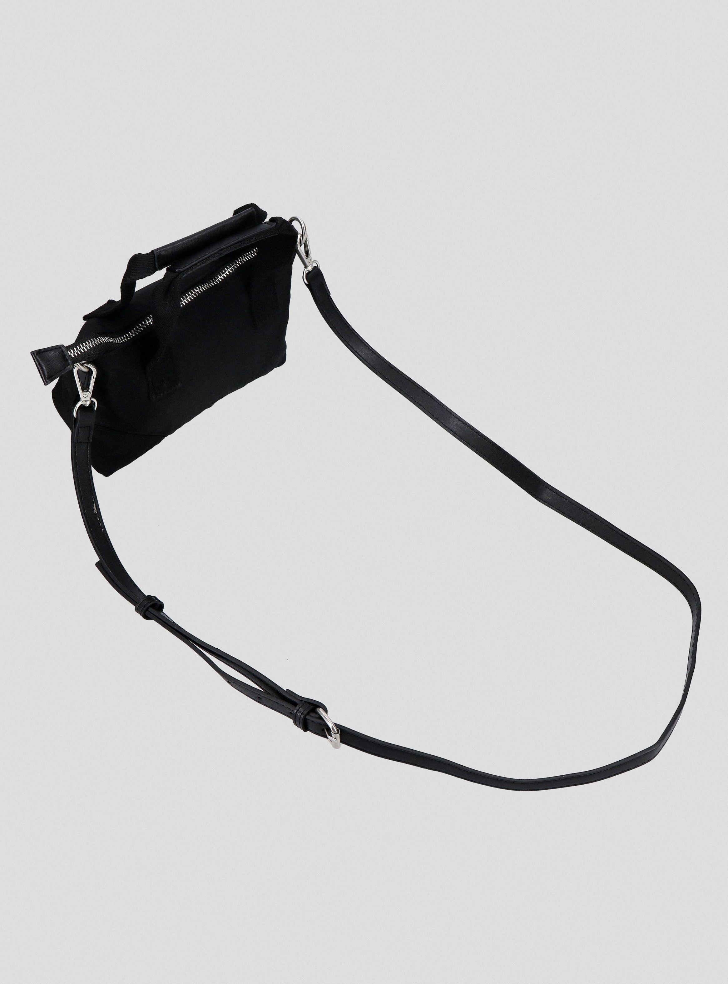 Cartera Crossbody Textil con Asas Efecto Cuero-2