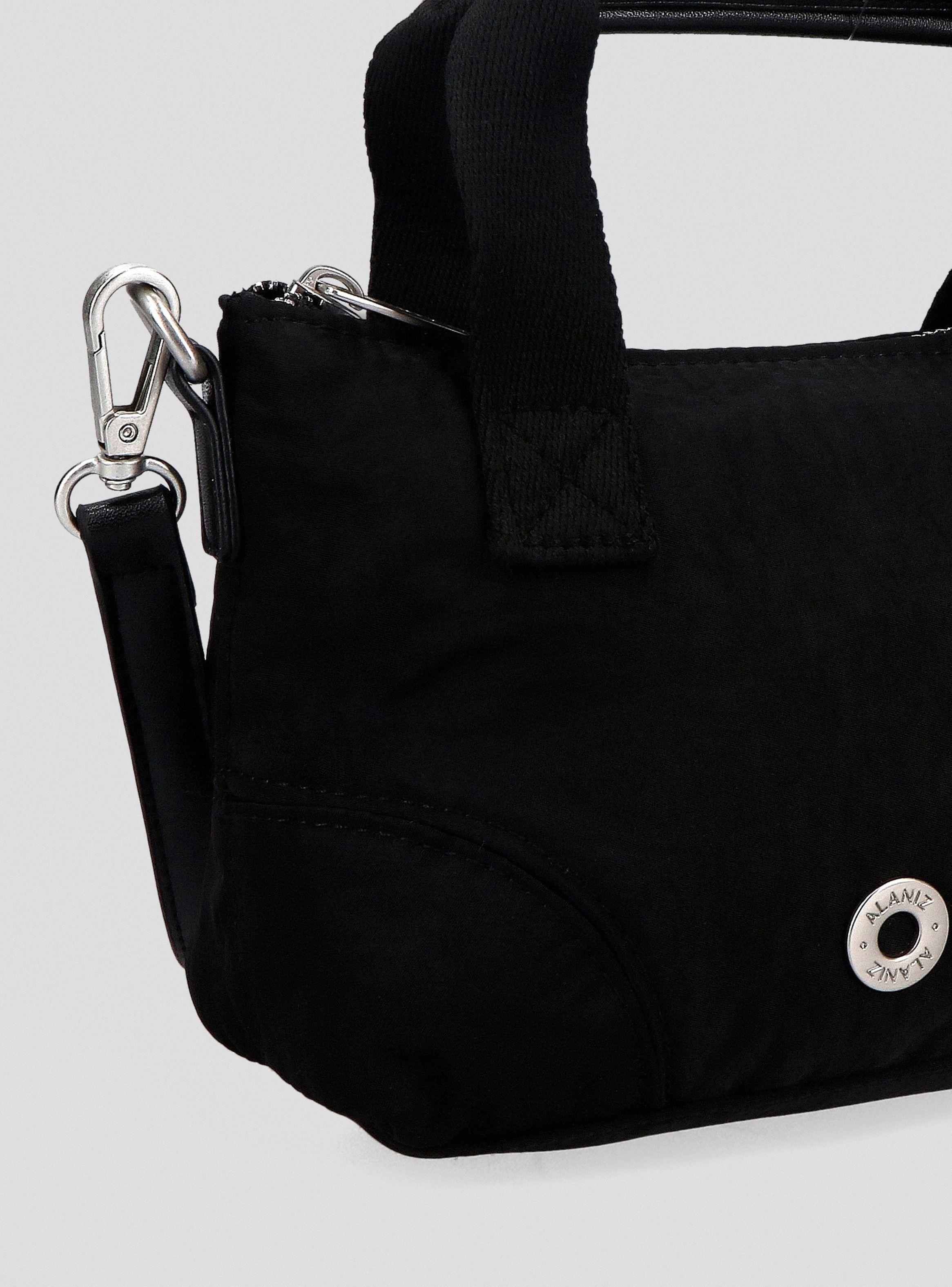 Cartera Crossbody Textil con Asas Efecto Cuero-4