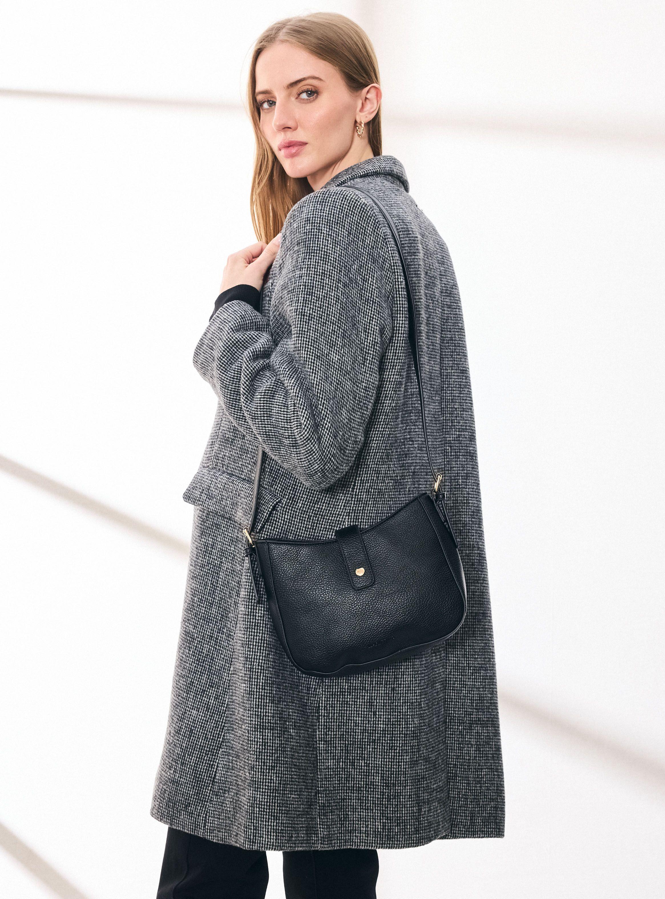 Cartera Crossbody Cuero Sintético Textura Grano-3