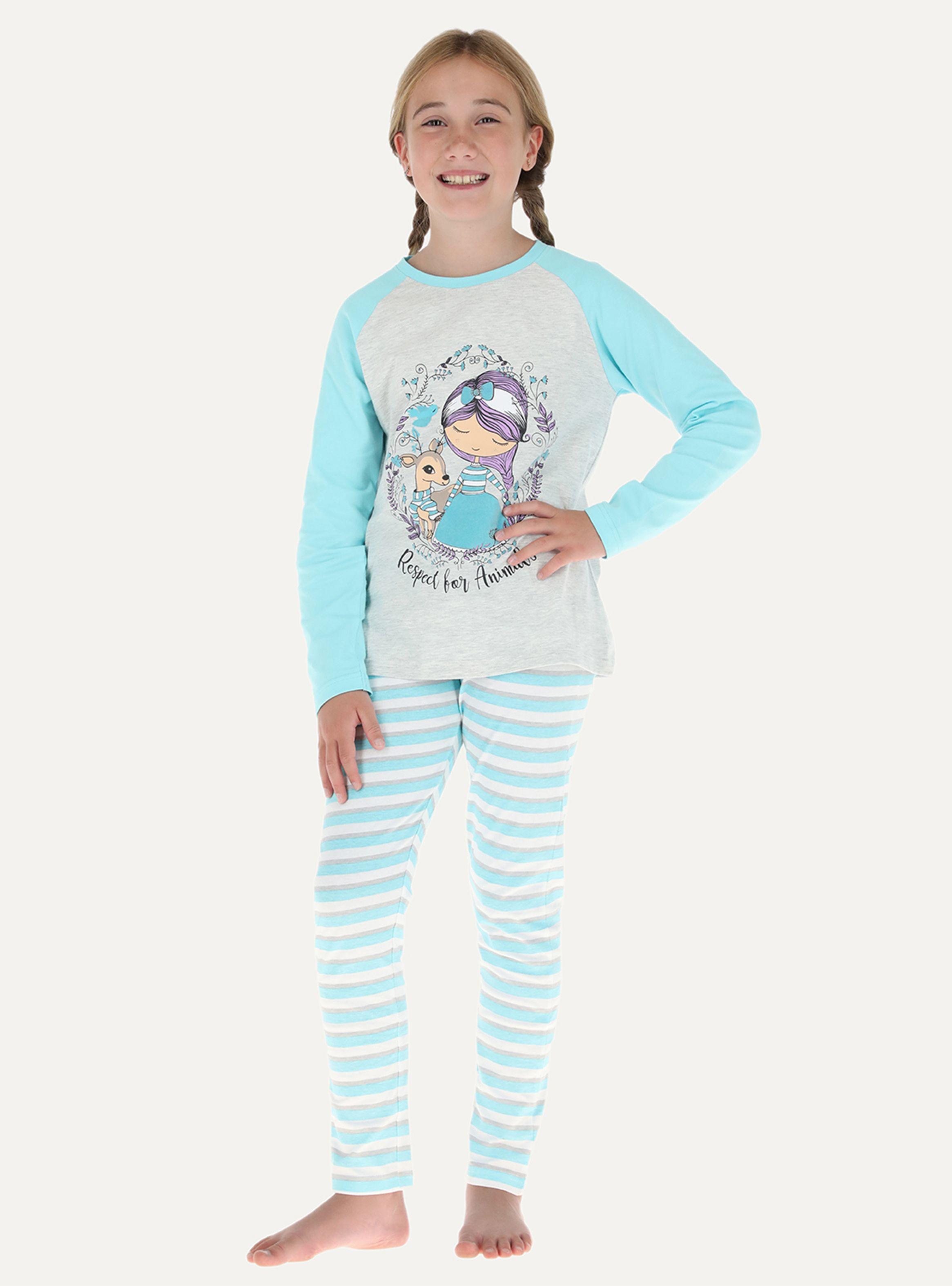 Pijama Flores 2 Piezas Manga Larga Kids-0