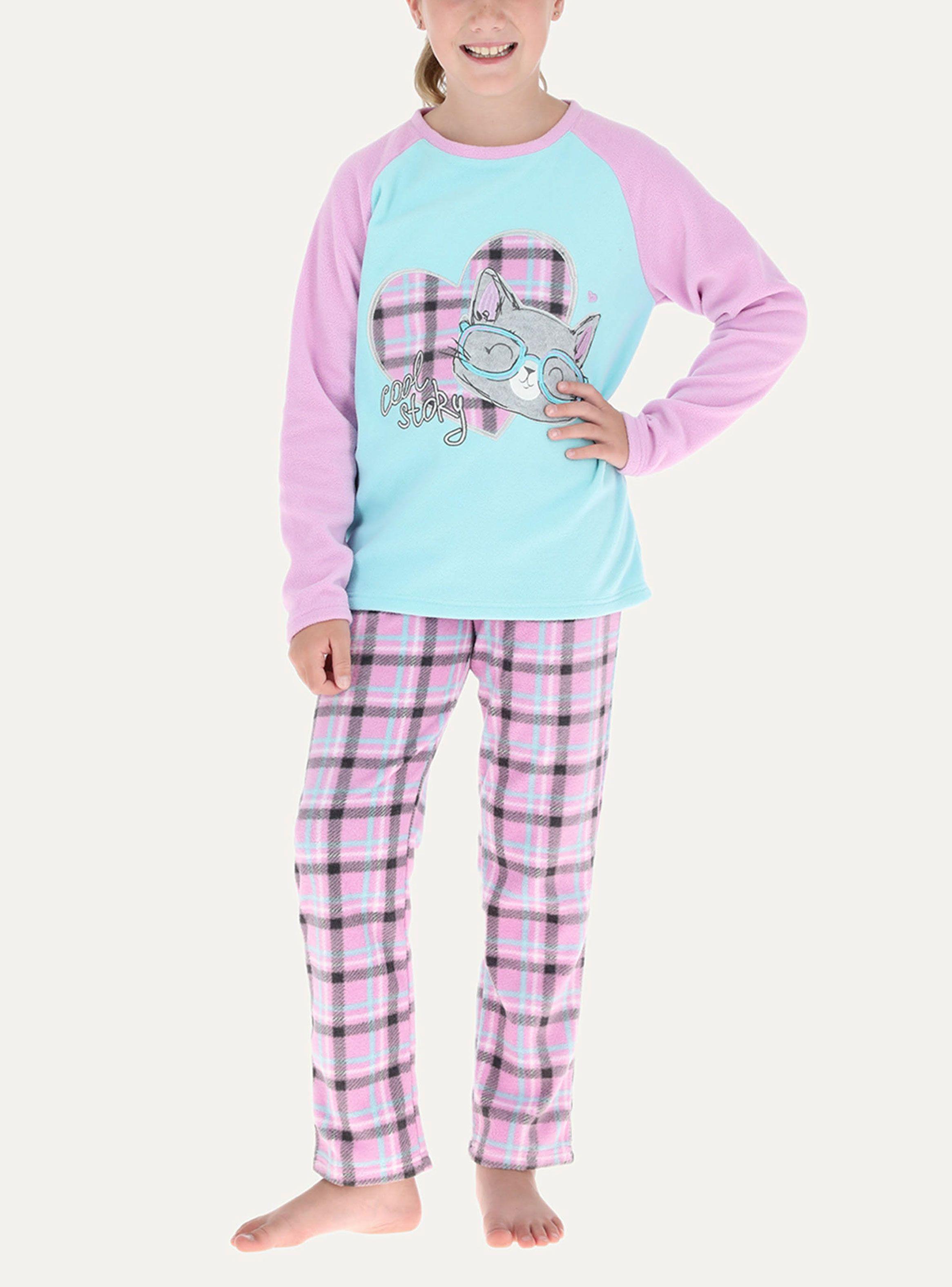 Pijama Flores 2 Piezas Manga Larga Polar Kids-0