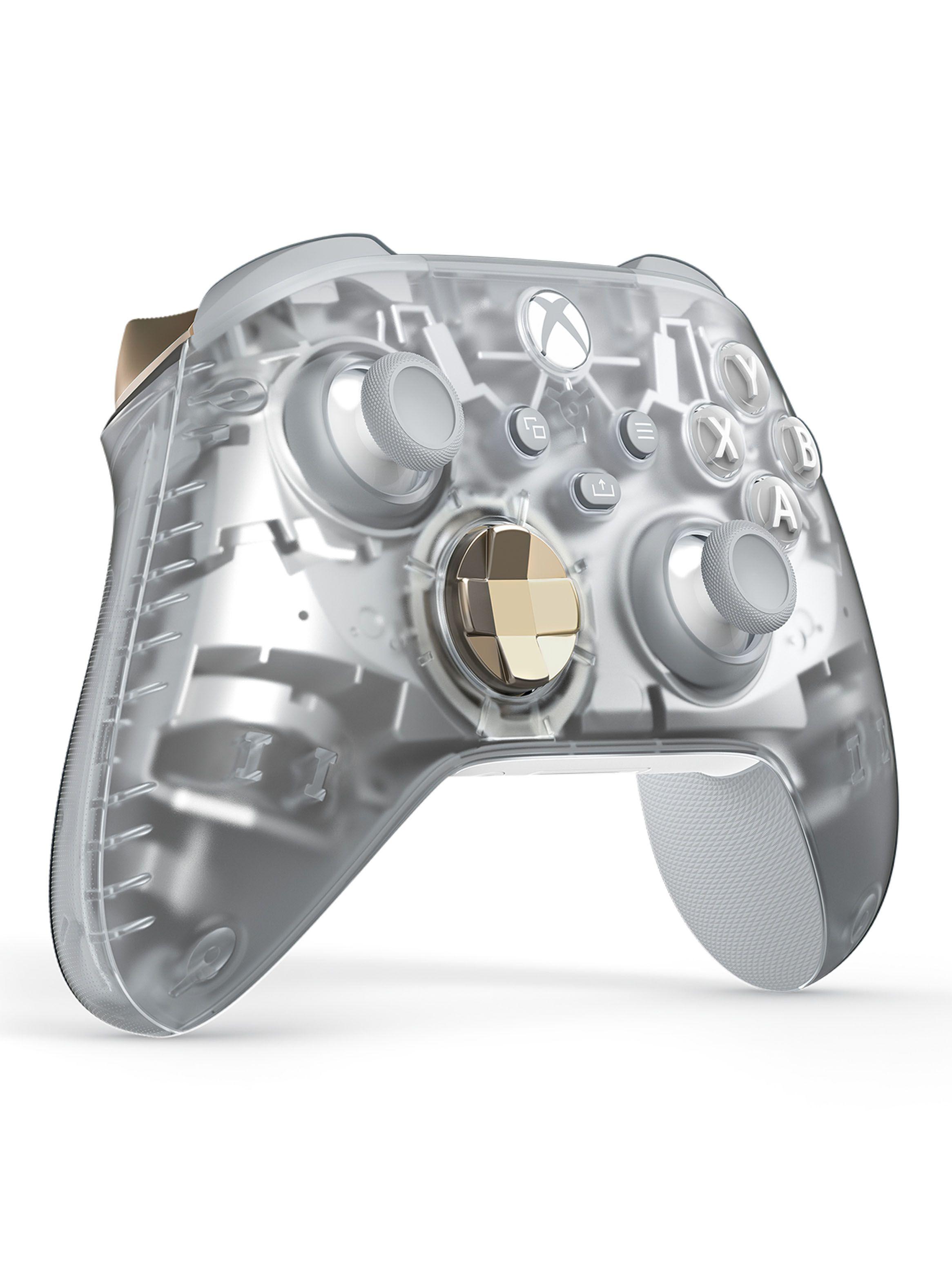 Control Xbox Gris Transparente con Dorado-2