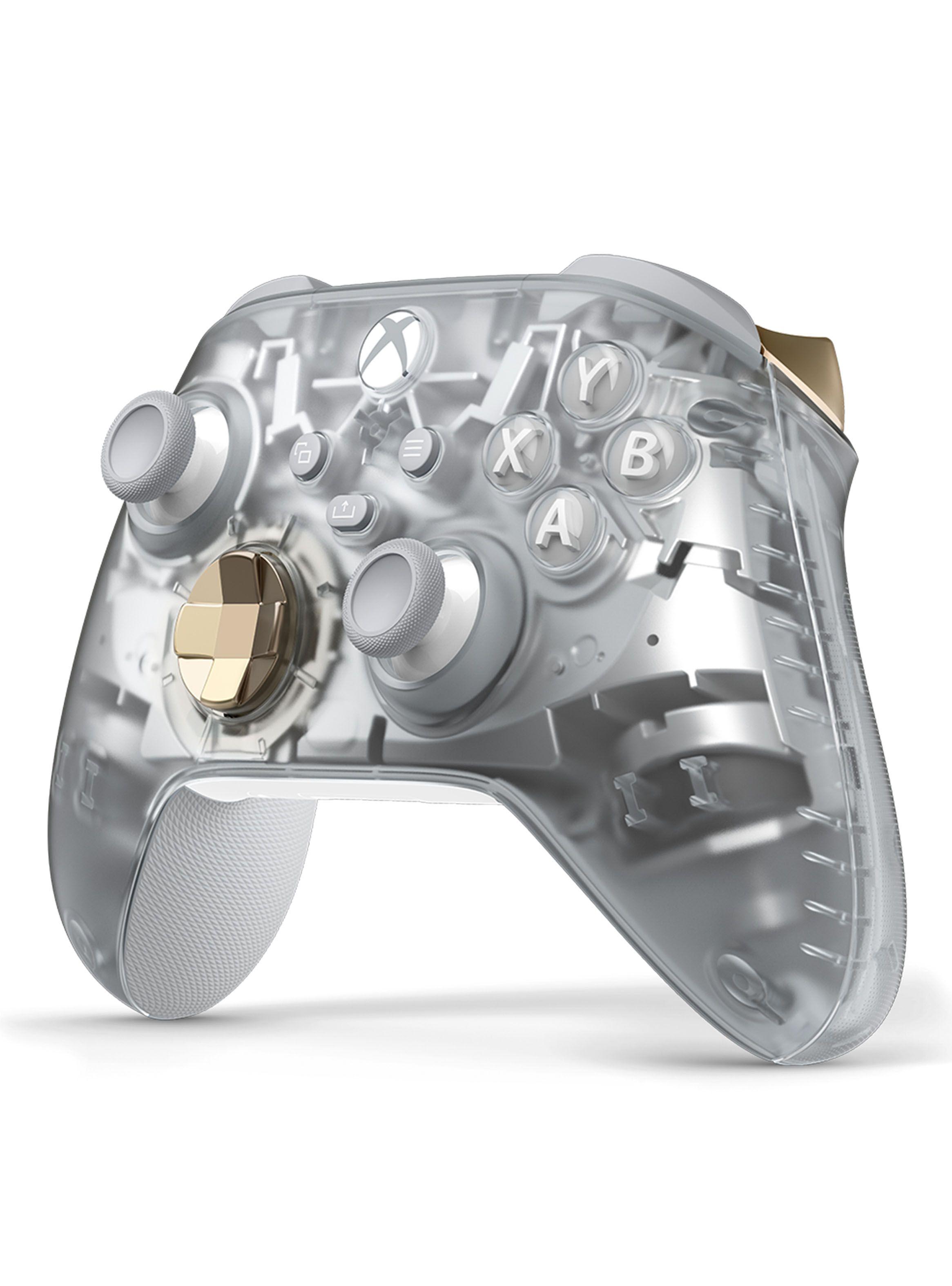 Control Xbox Gris Transparente con Dorado-3