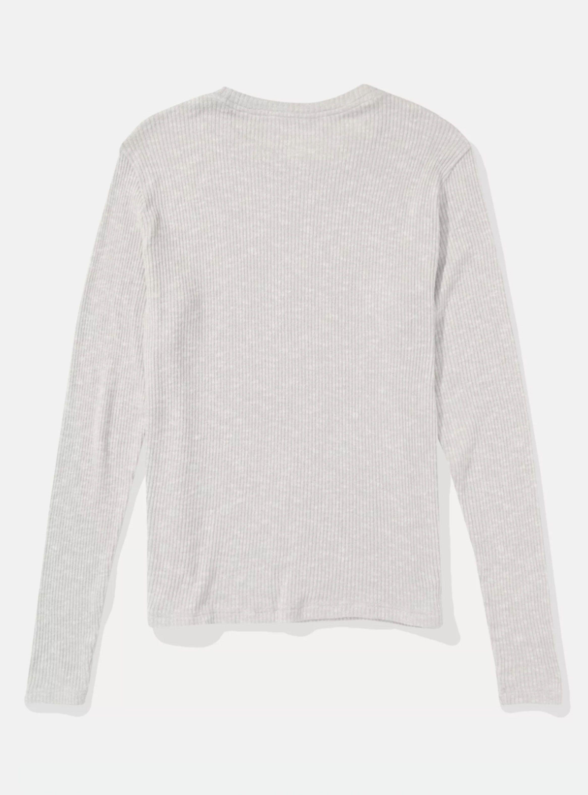 Polera Ae Manga Larga de Felpa con Cuello Redondo-3