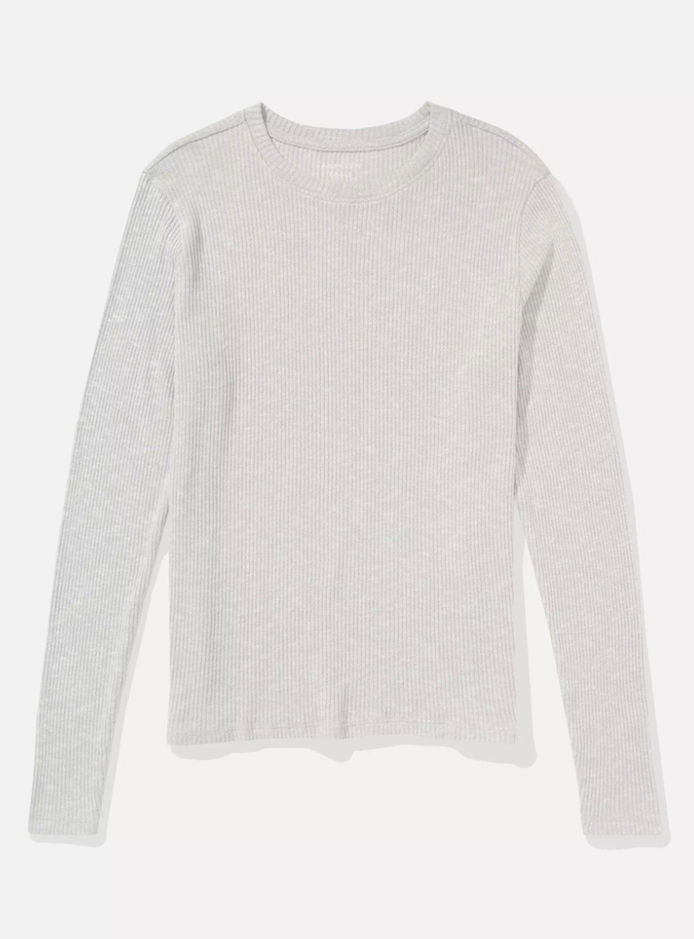 Polera Ae Manga Larga de Felpa con Cuello Redondo-2