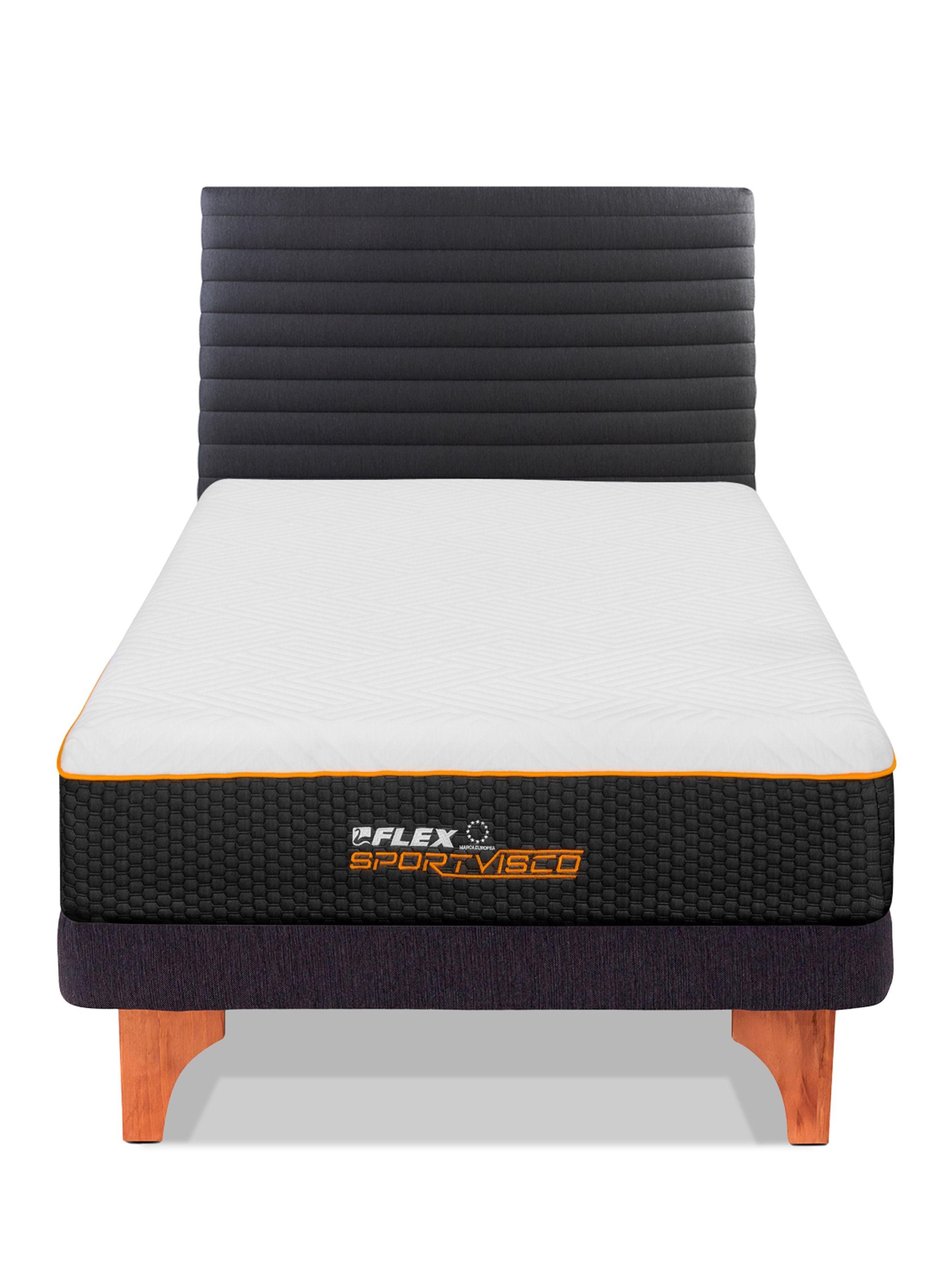 Cama Europea Sport Visco 1.5 Plazas Box + Respaldo Modern-2