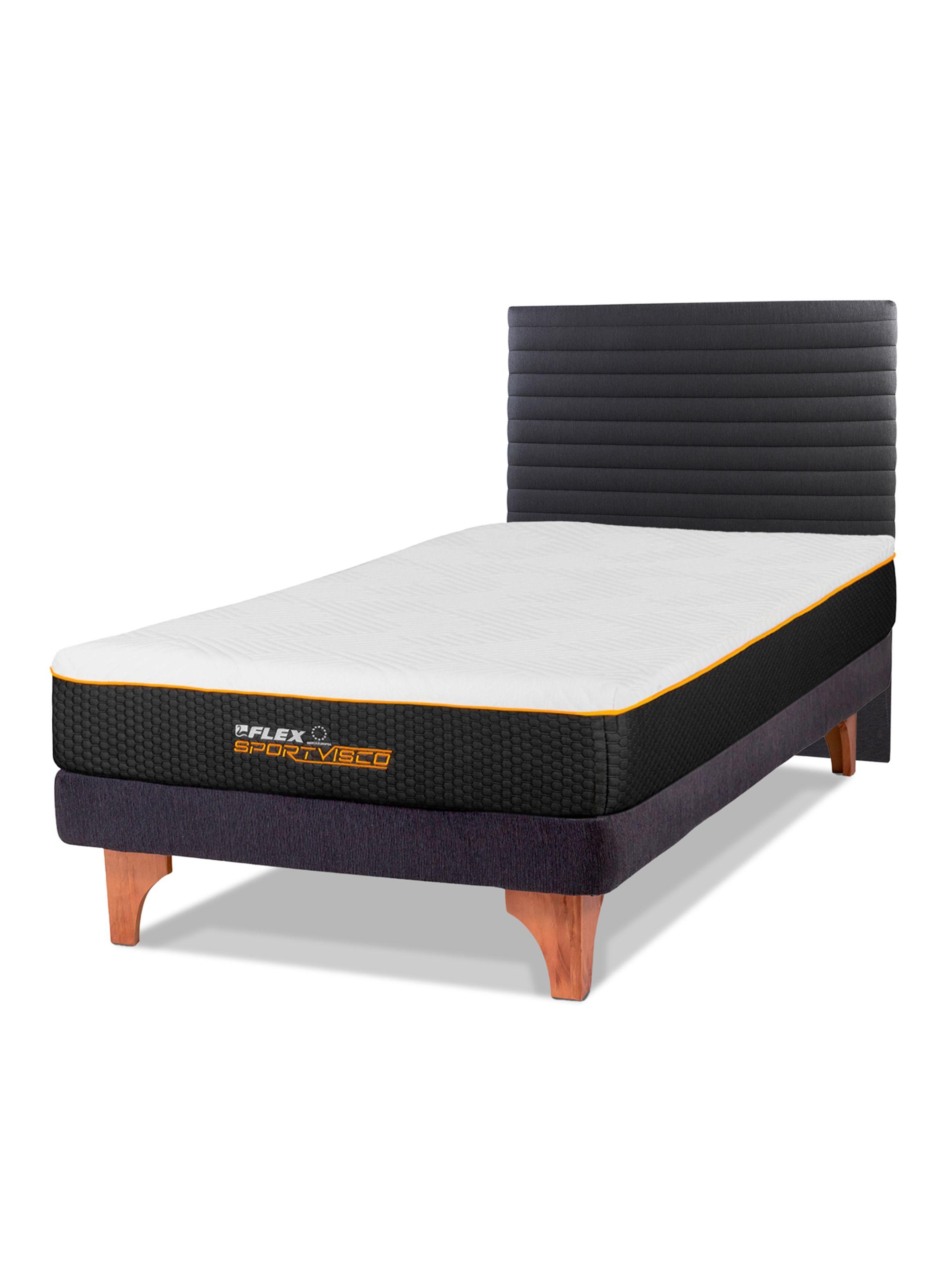 Cama Europea Sport Visco 1.5 Plazas Box + Respaldo Modern-0
