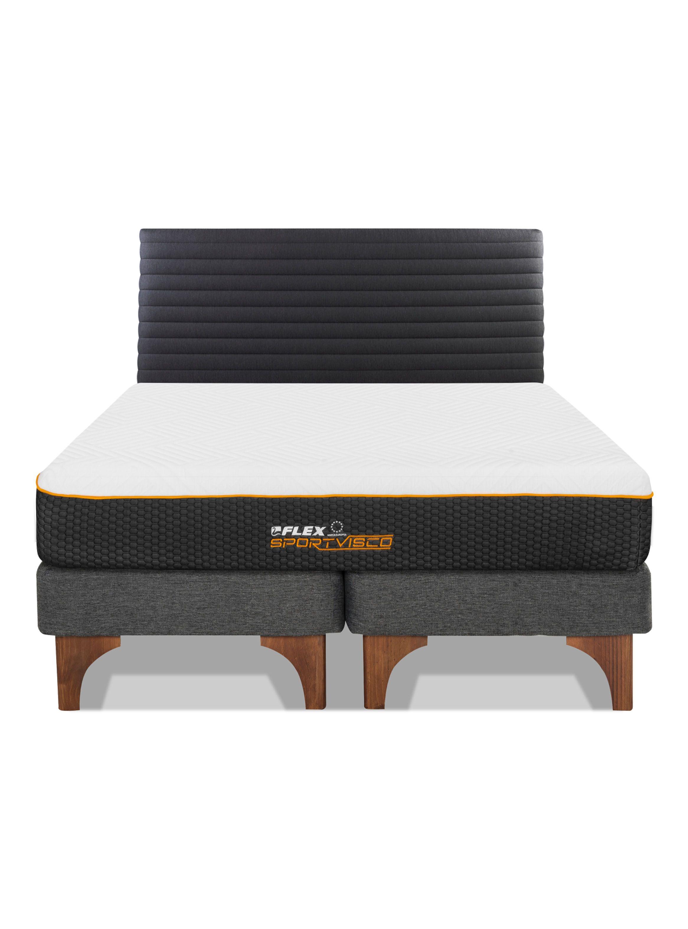 Cama Europea Sport Visco 2 Plazas Base Dividida + Respaldo Modern-2