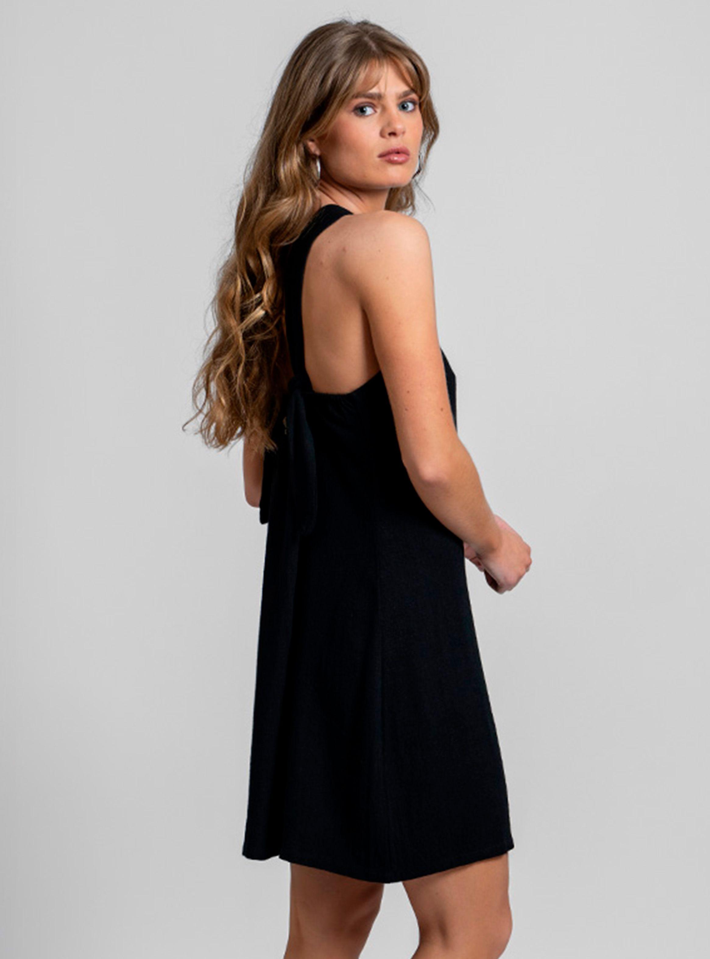 Vestido Margarita Lino Negro-2