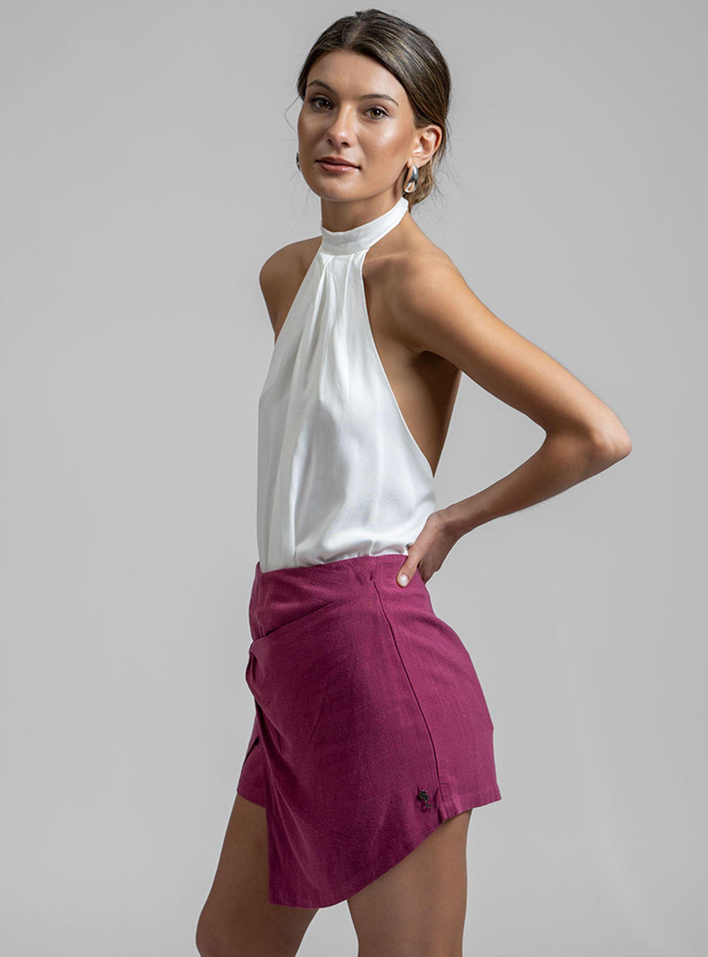 Short Mini Garda Lino Frambuesa-3