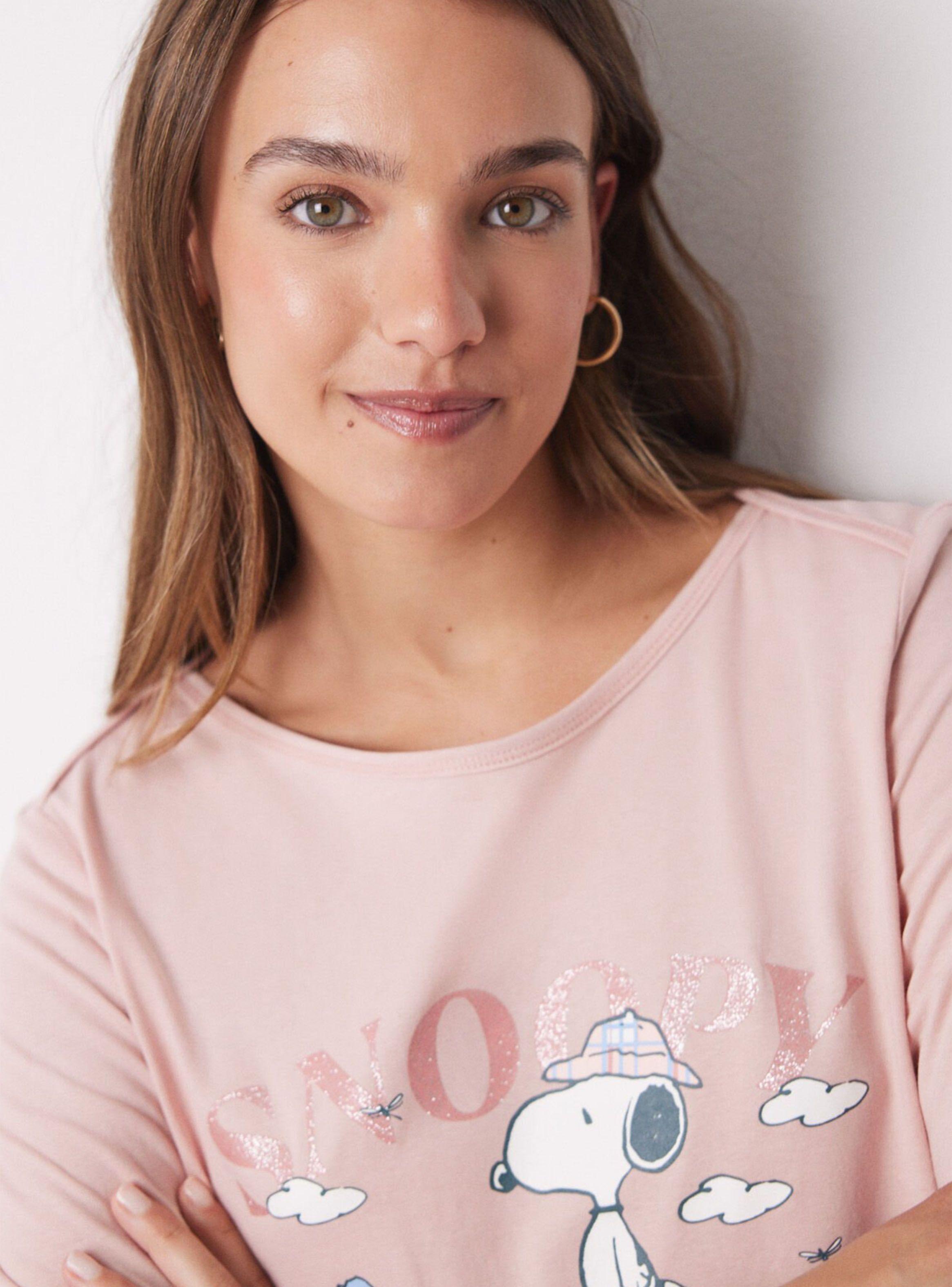 Pijama Largo Algodón Estampado Frontal Snoopy-2