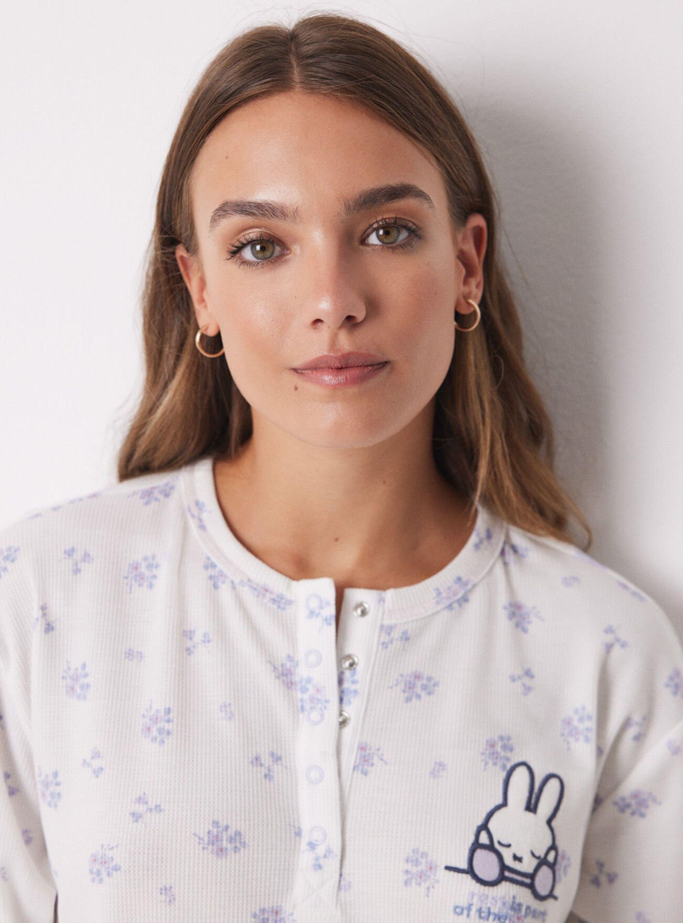 Pijama Largo Waffle Flores Miffy-3