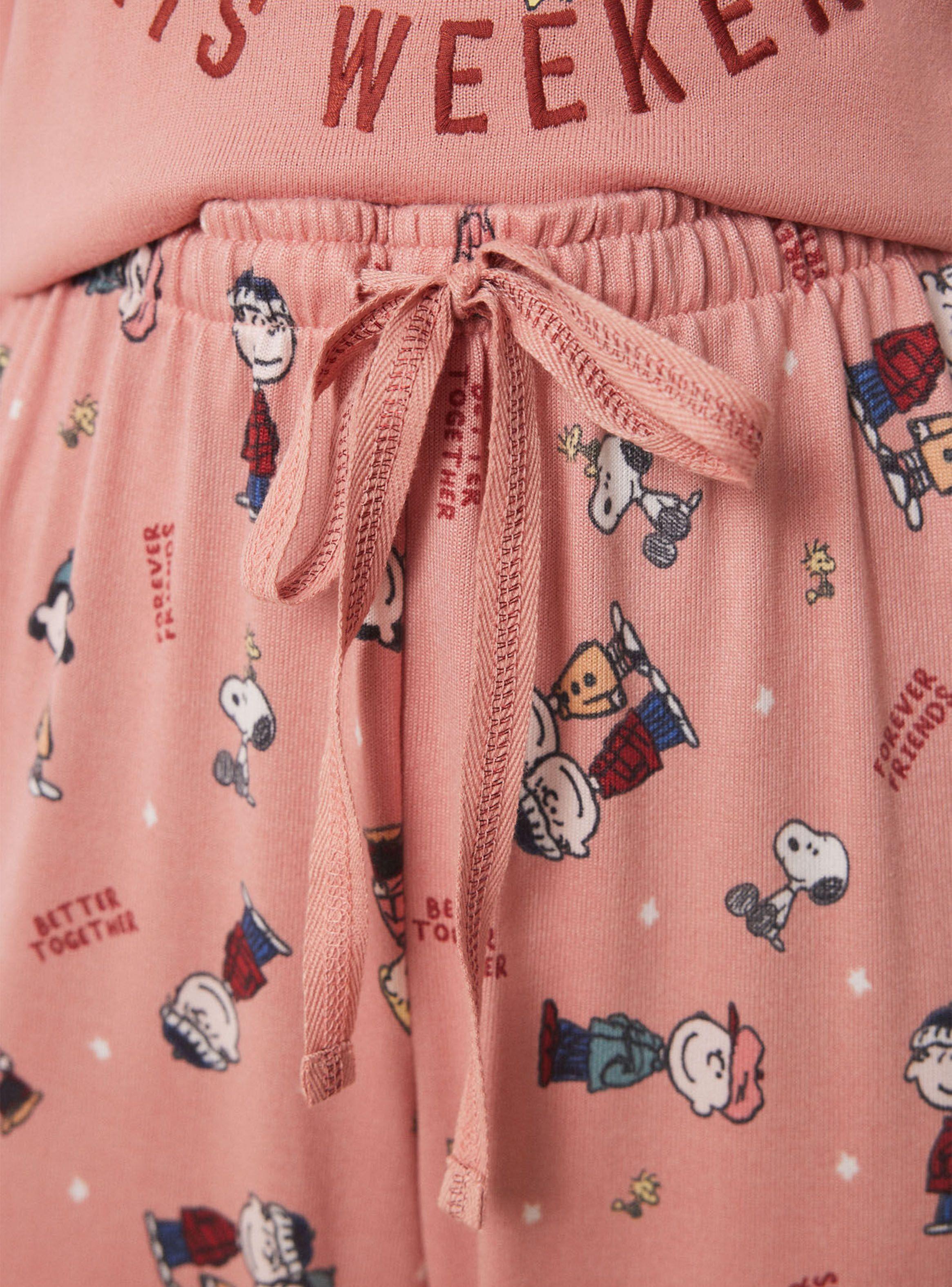 Pijama Largo Súper Soft Rosa Snoopy-4