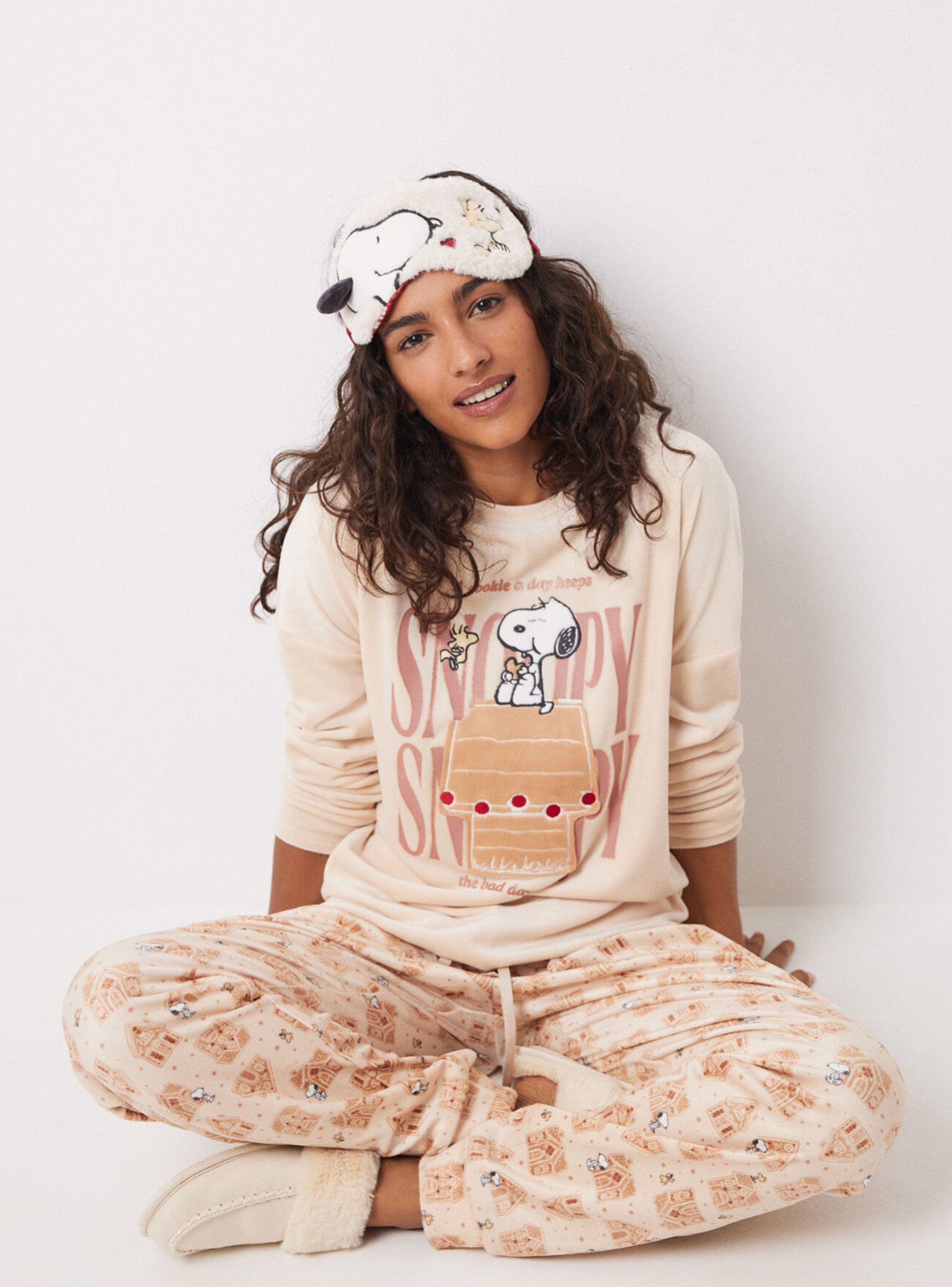 Pijama Largo Terciopelo Snoopy-4