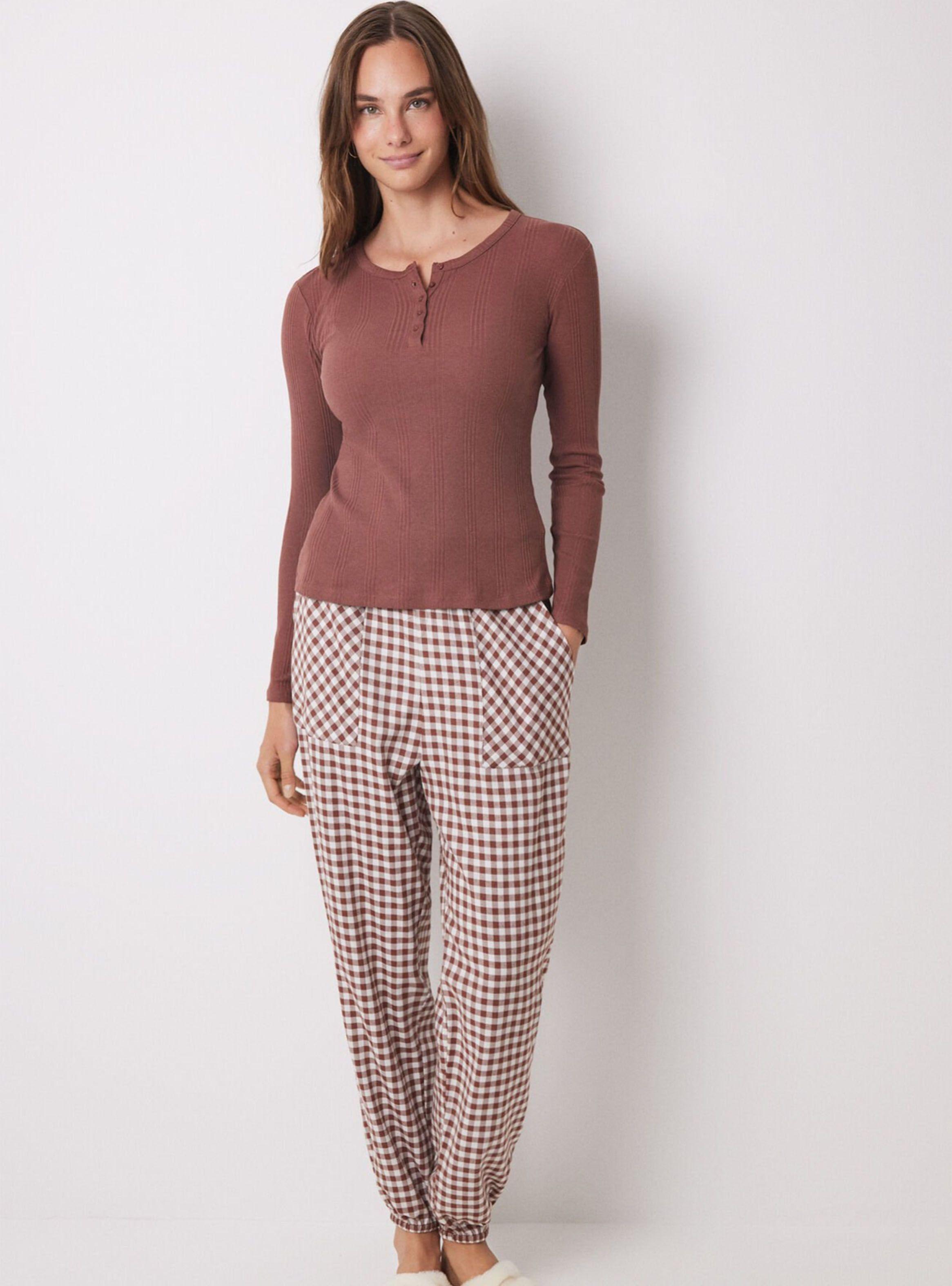 Polera Manga Larga Canalé Café-3