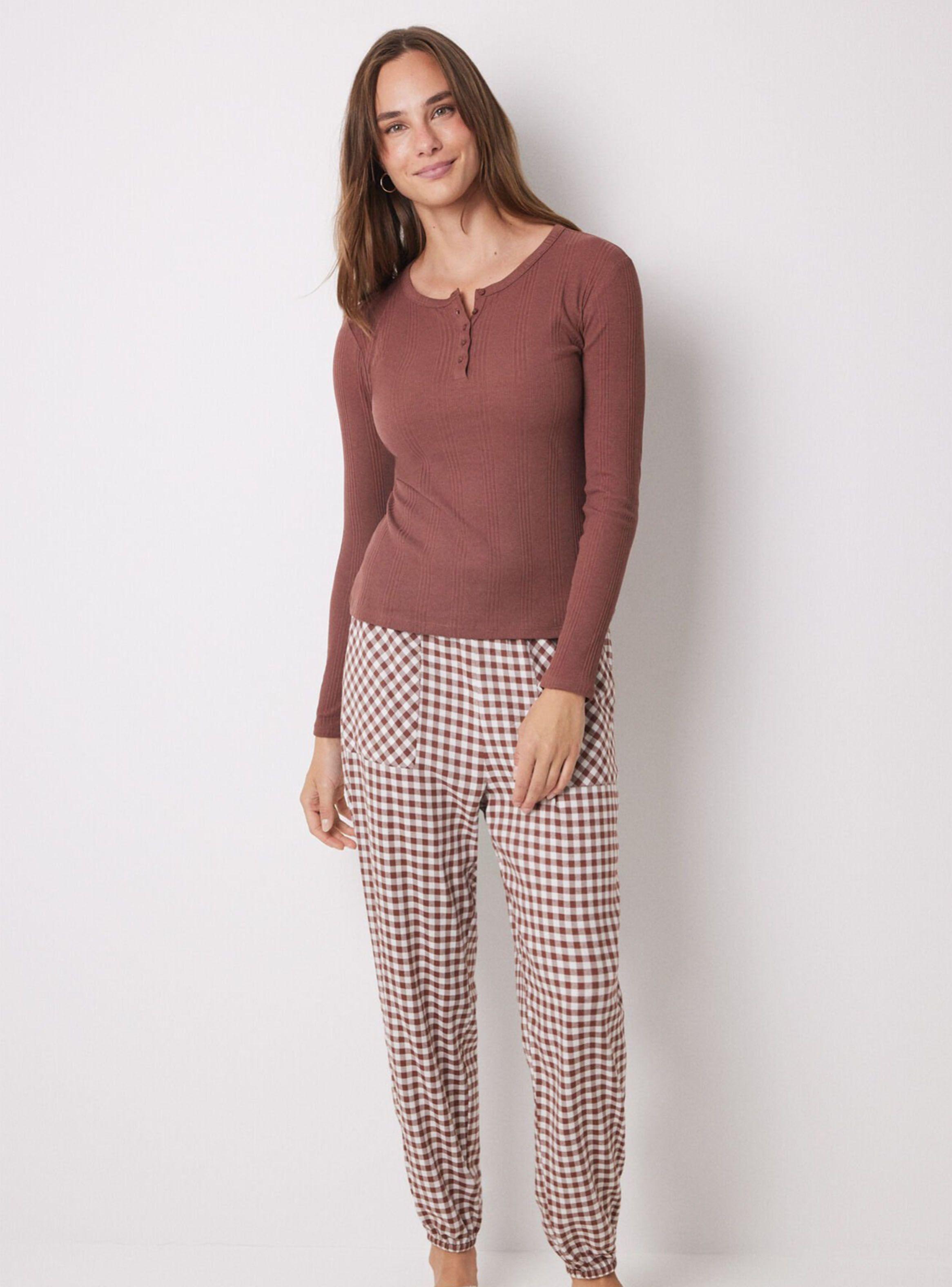 Polera Manga Larga Canalé Café-4