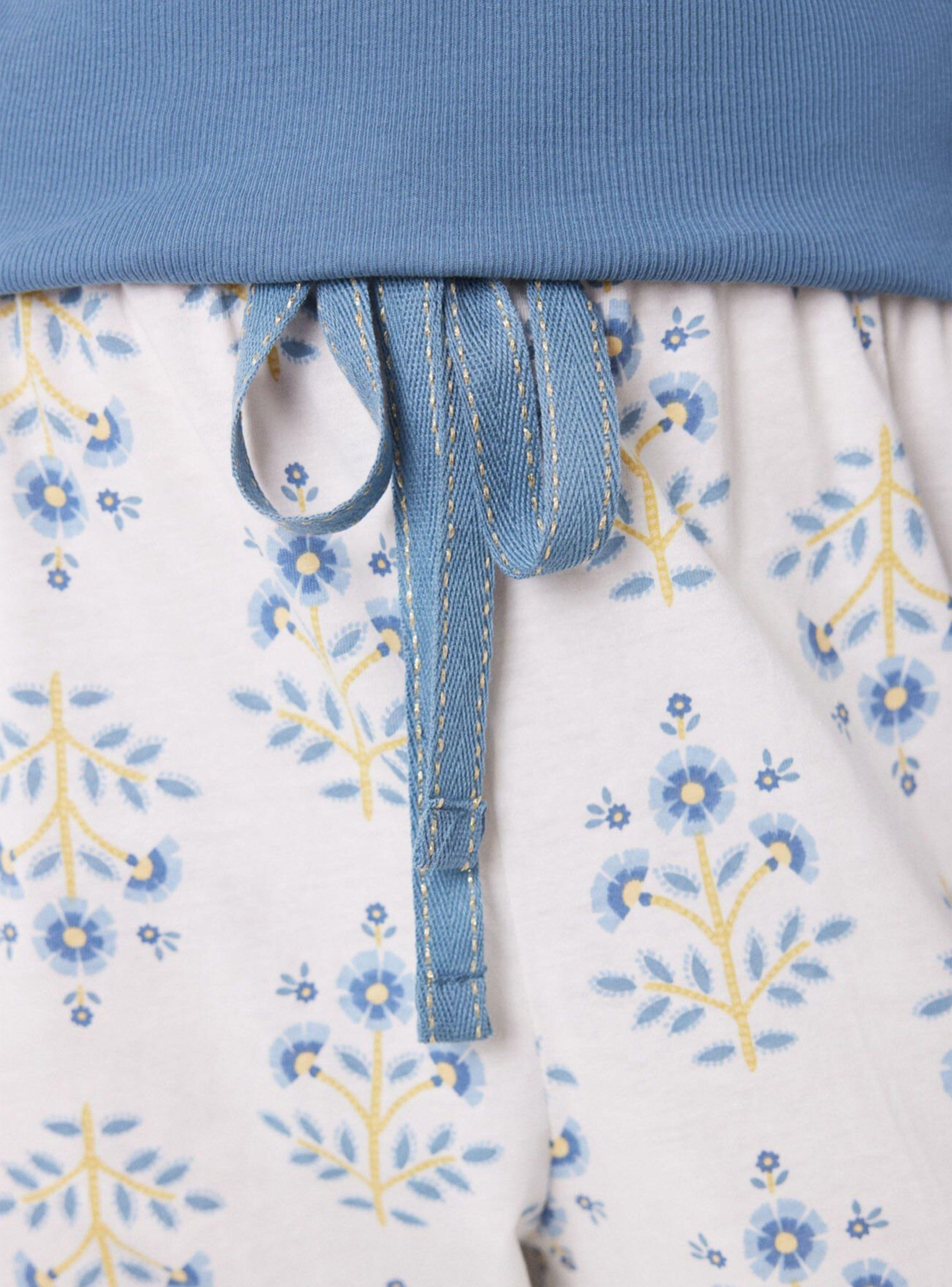 Pijama Largo Algodón Flores Color-3