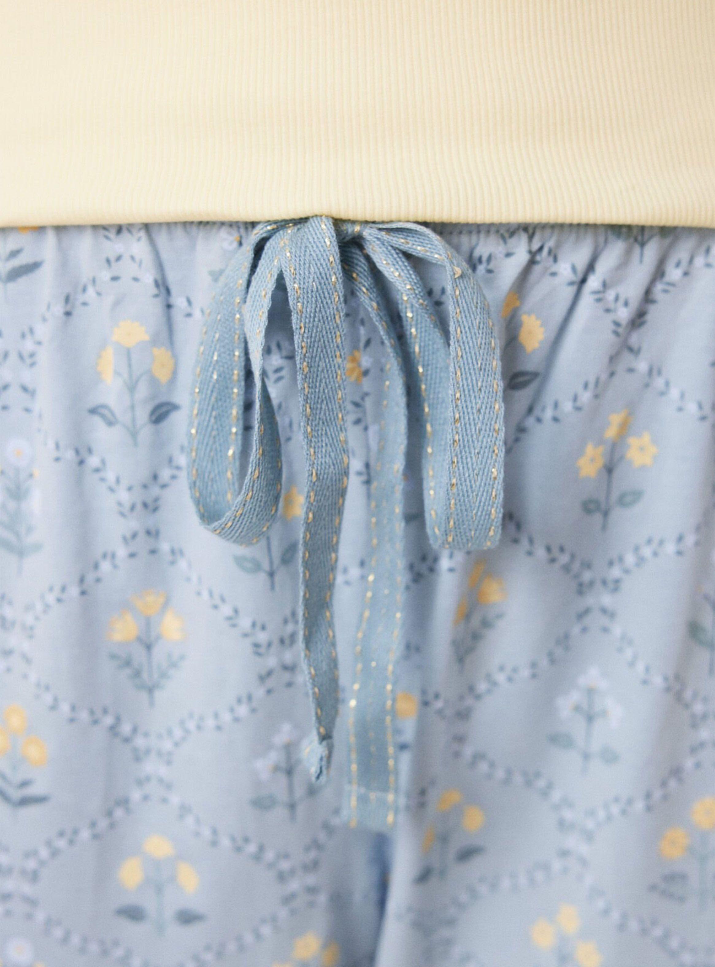 Pijama Largo Algodón Diseño Flores Color-3