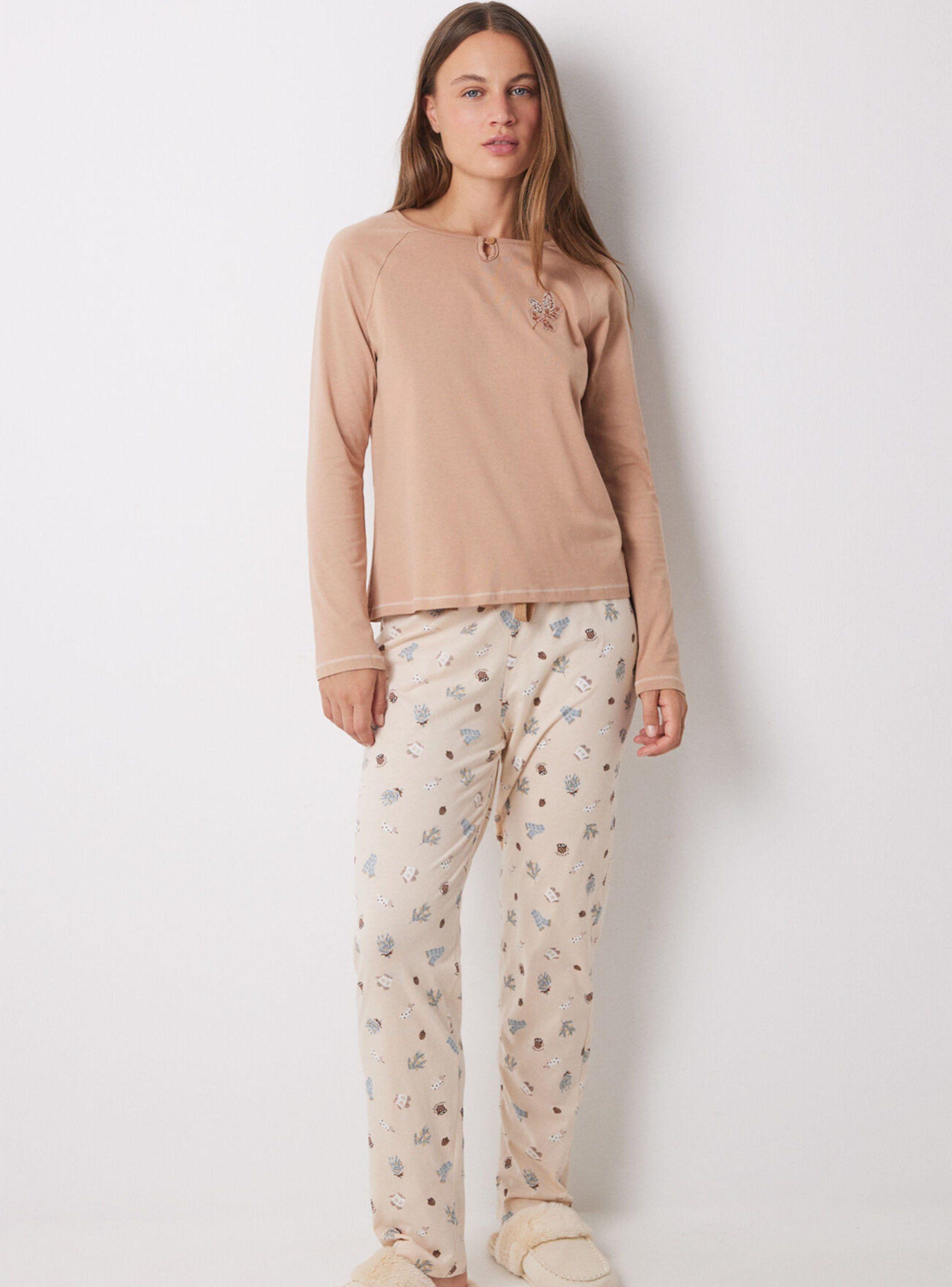 Pijama Largo Algodón Print Motivos Navideños-0