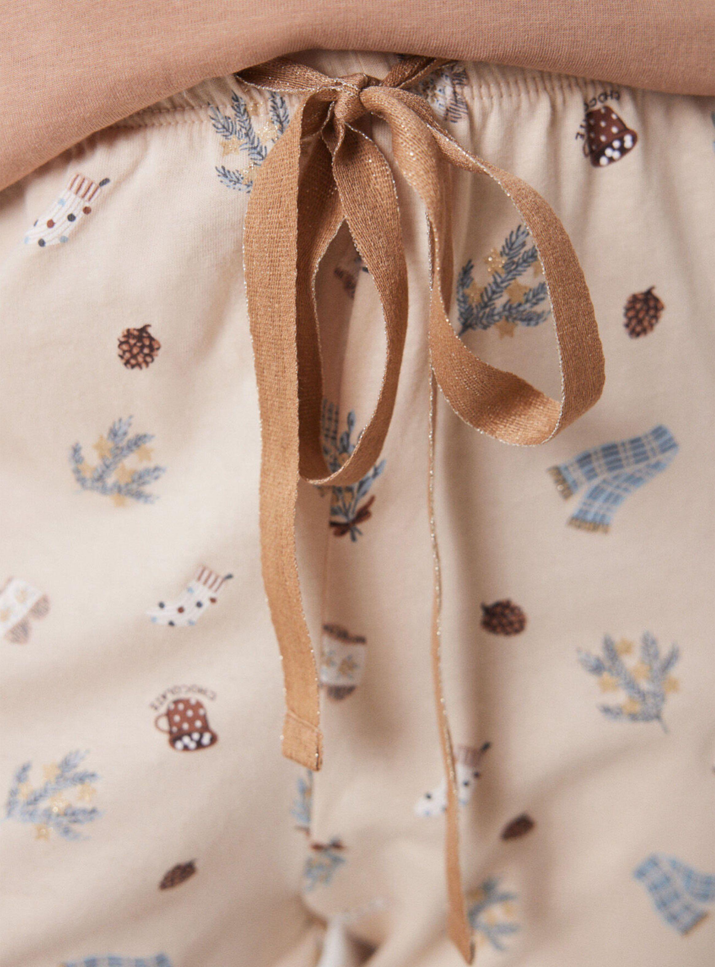 Pijama Largo Algodón Print Motivos Navideños-3