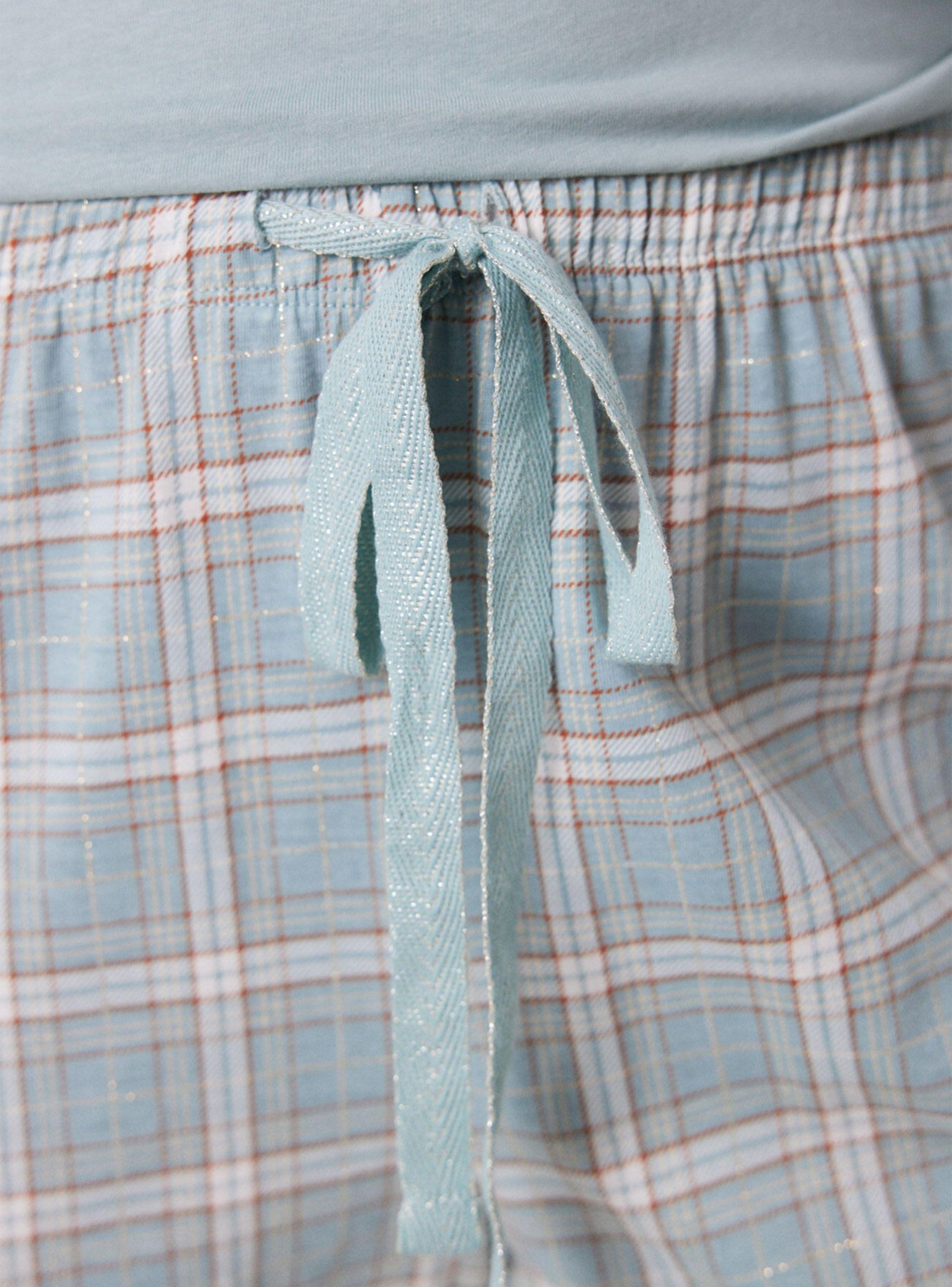 Pijama Largo Algodón Cuadros Navideños-4