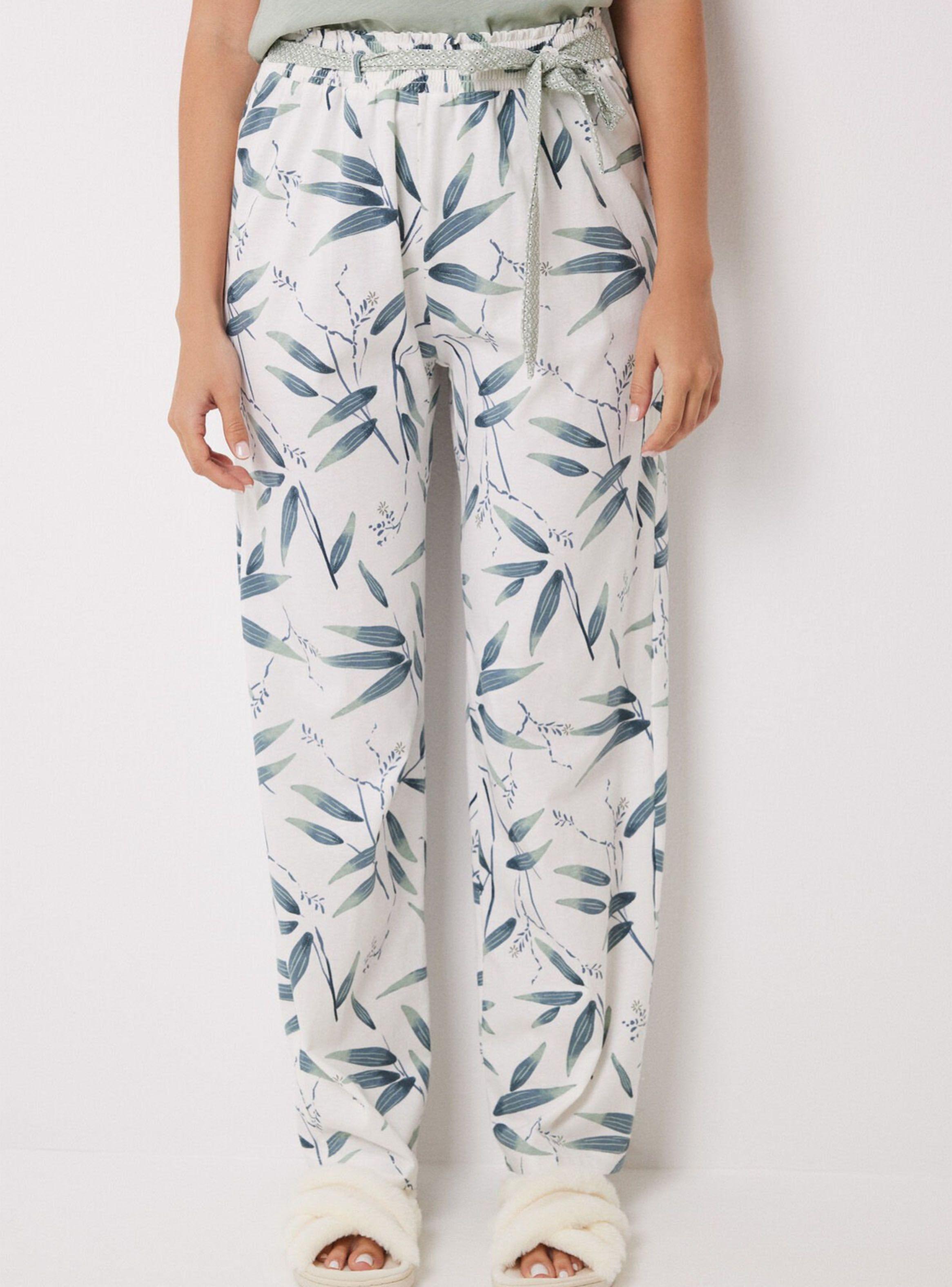 Pantalón Lounge Algodón Print Hojas-0