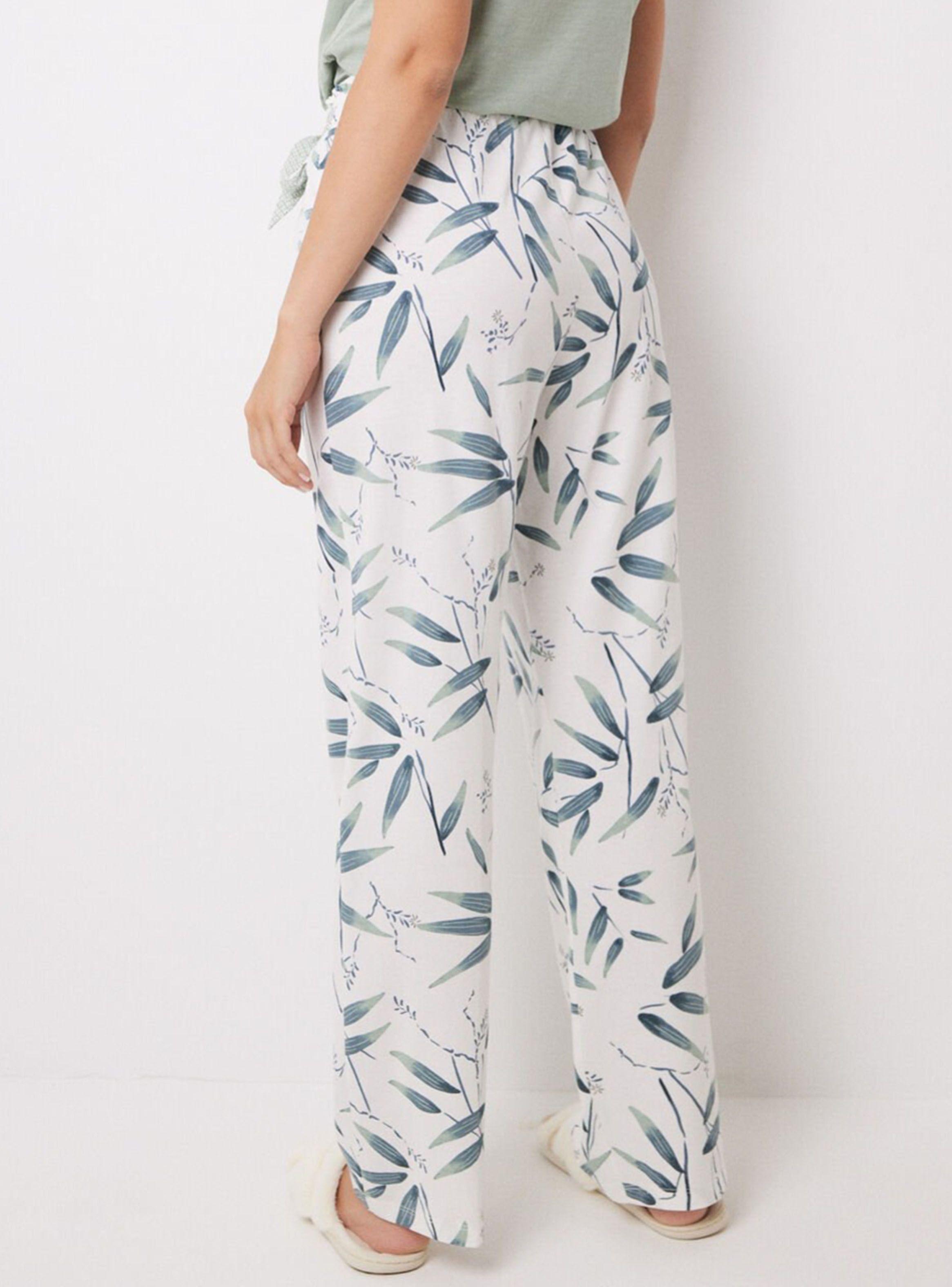 Pantalón Lounge Algodón Print Hojas-1