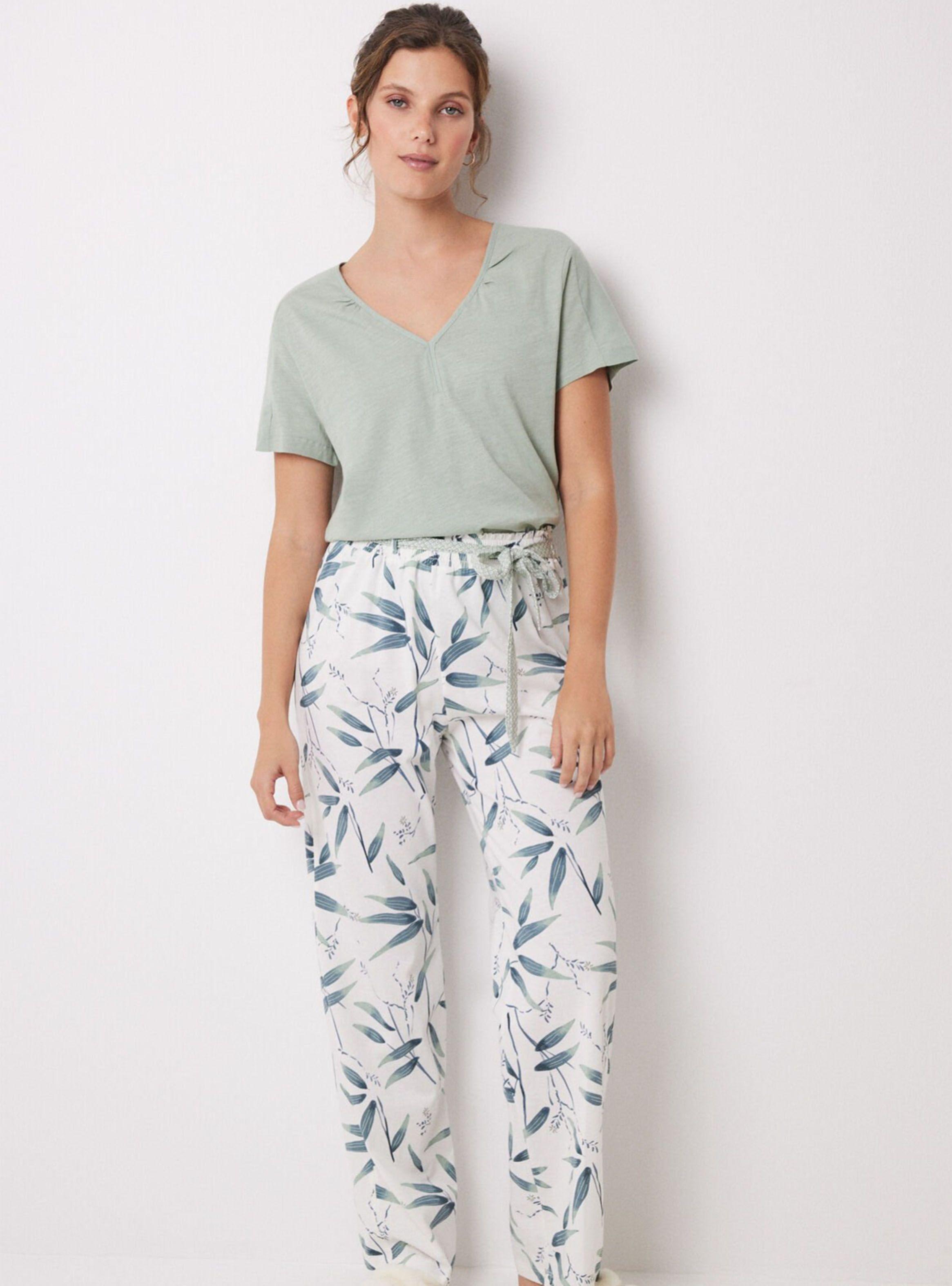 Pantalón Lounge Algodón Print Hojas-3