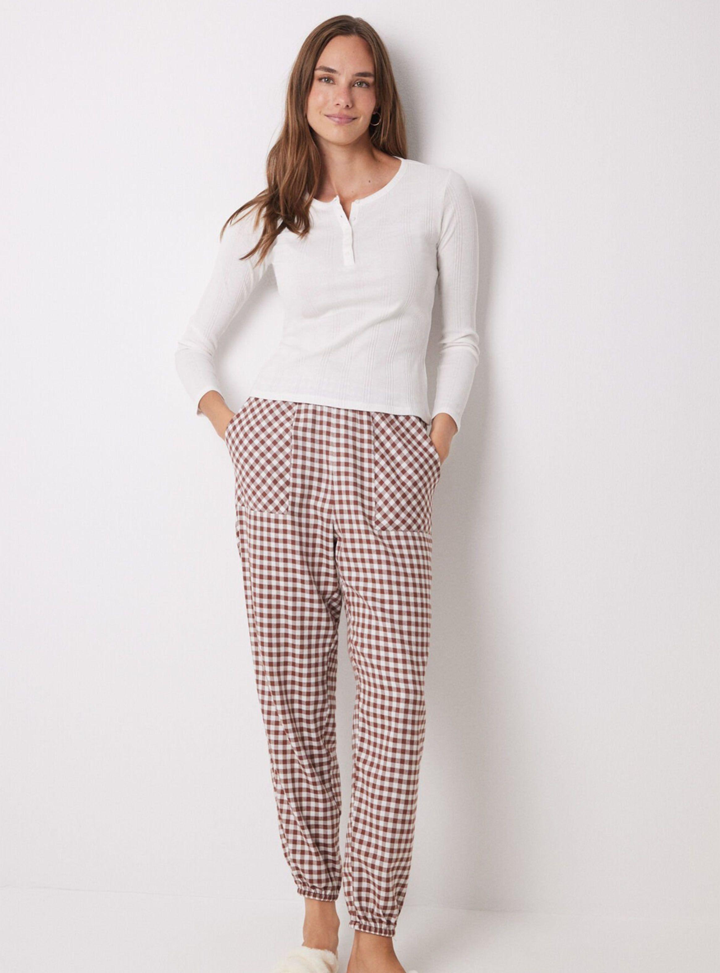Pantalón Largo Skinny Estampado Vichy-5
