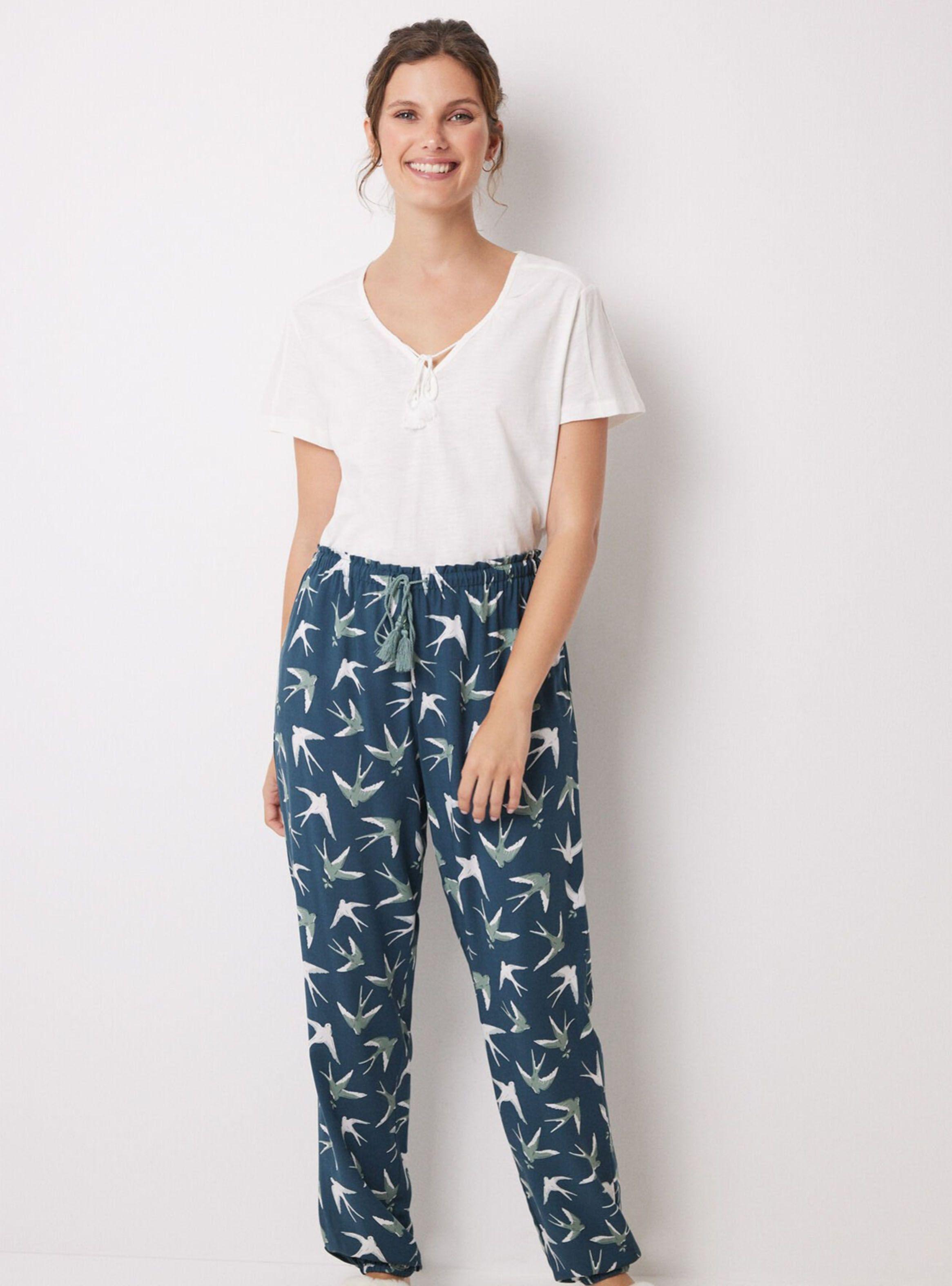 Pantalón Skinny Viscosa Print Hojas-4