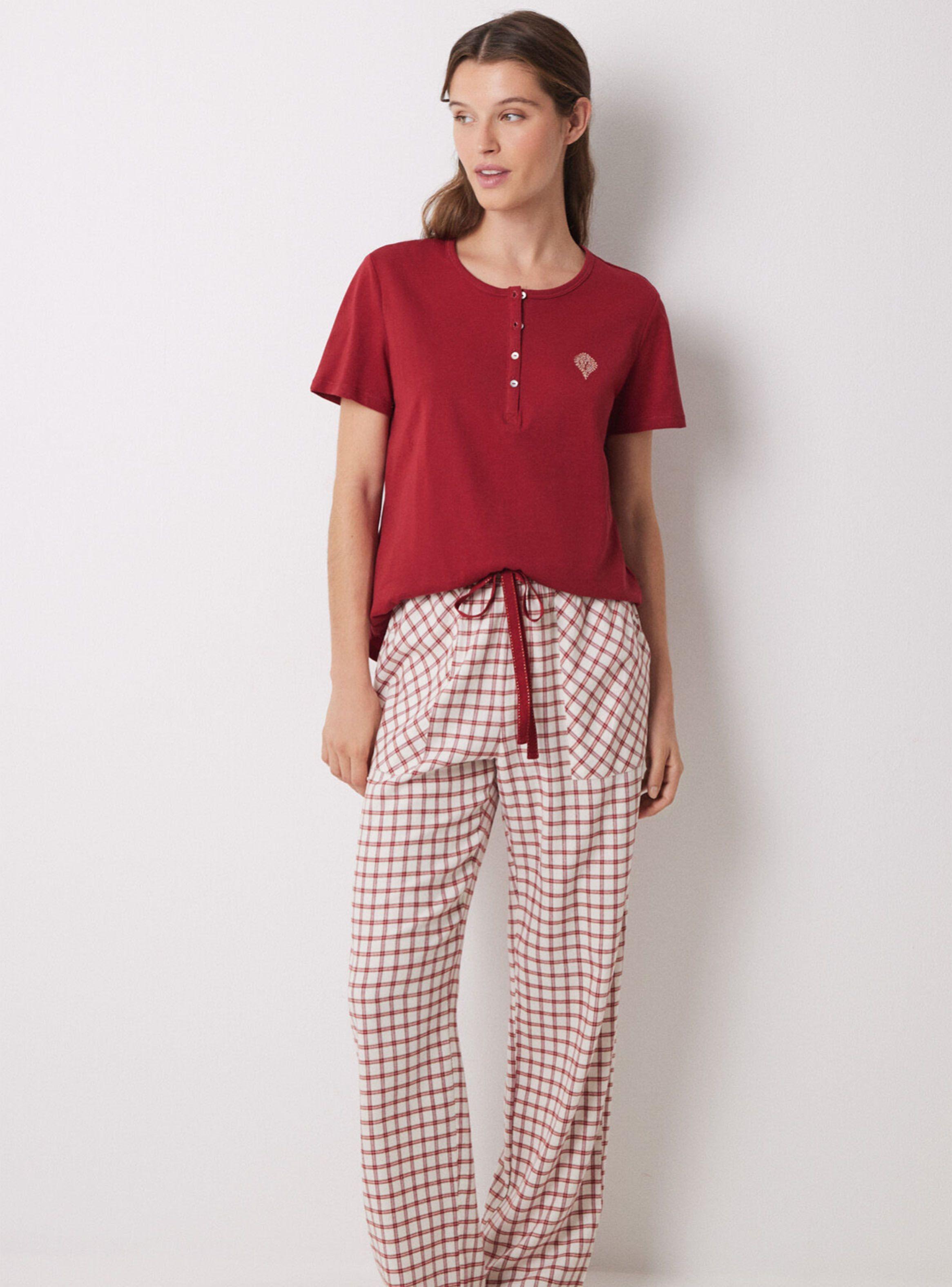 Pantalón Pijama Cuadros Algodón Cordón-3