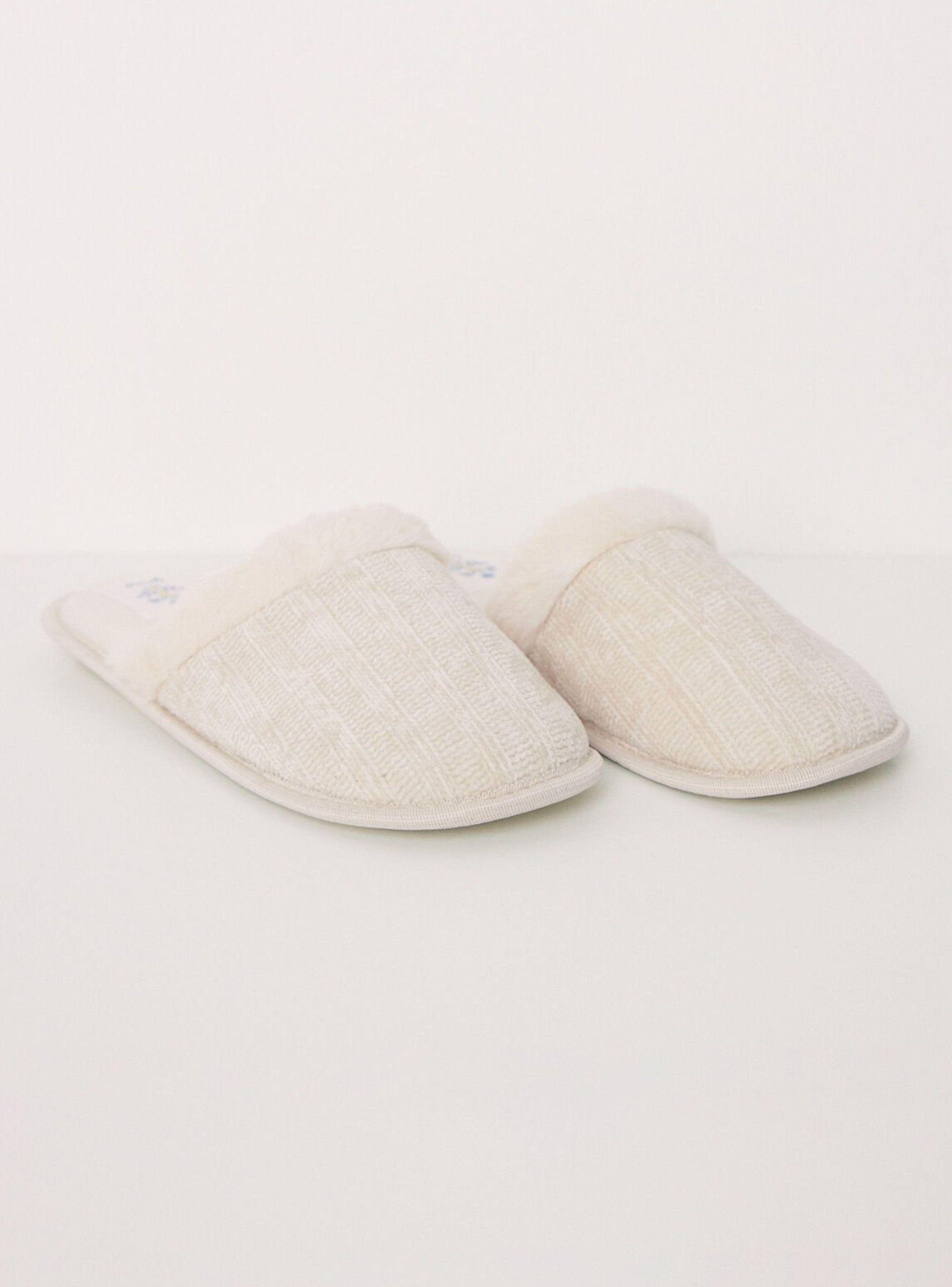 Pantuflas Casa Chenilla Marfil-2