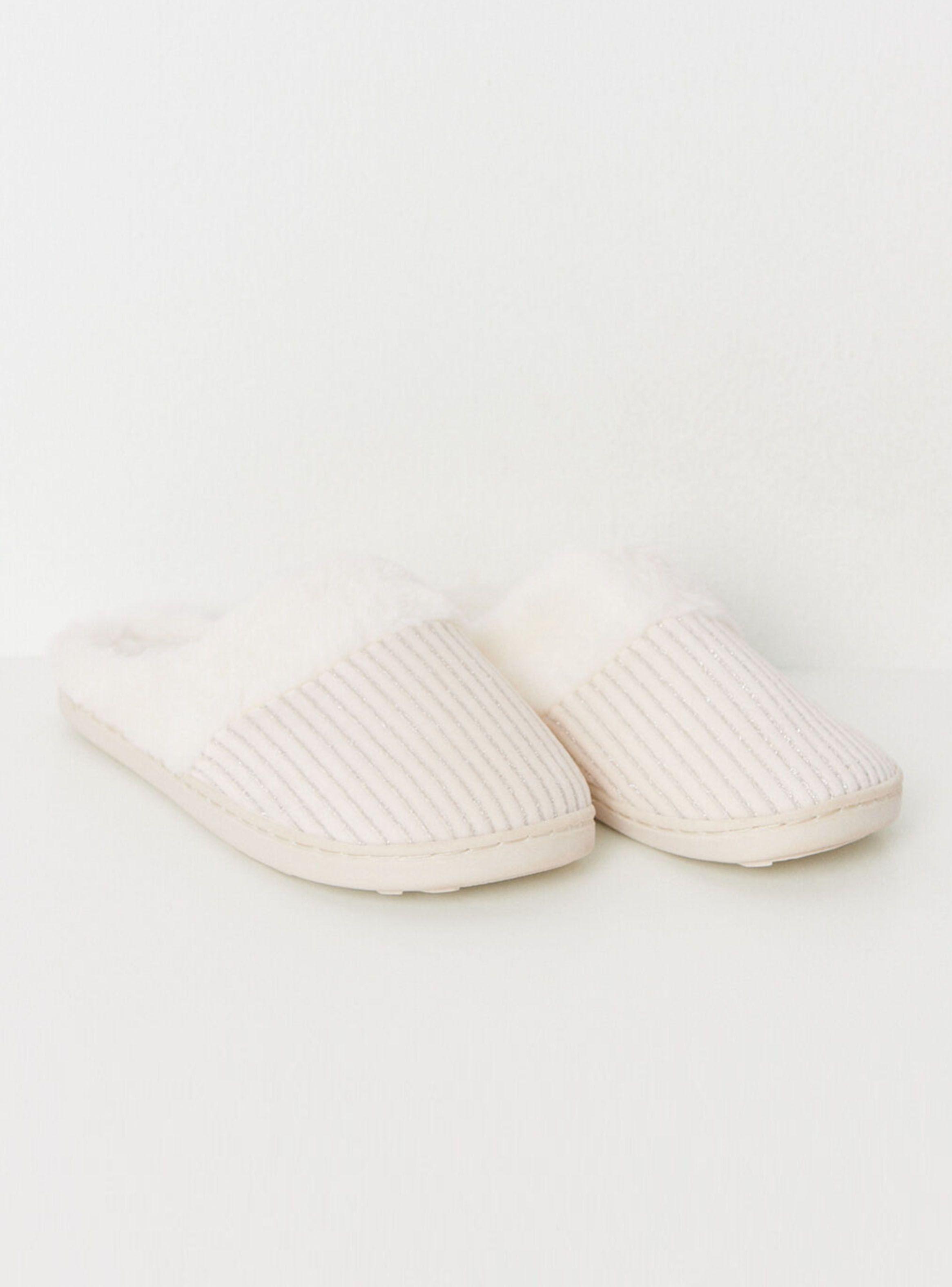 Pantuflas Pelo Blanco Lurex-1