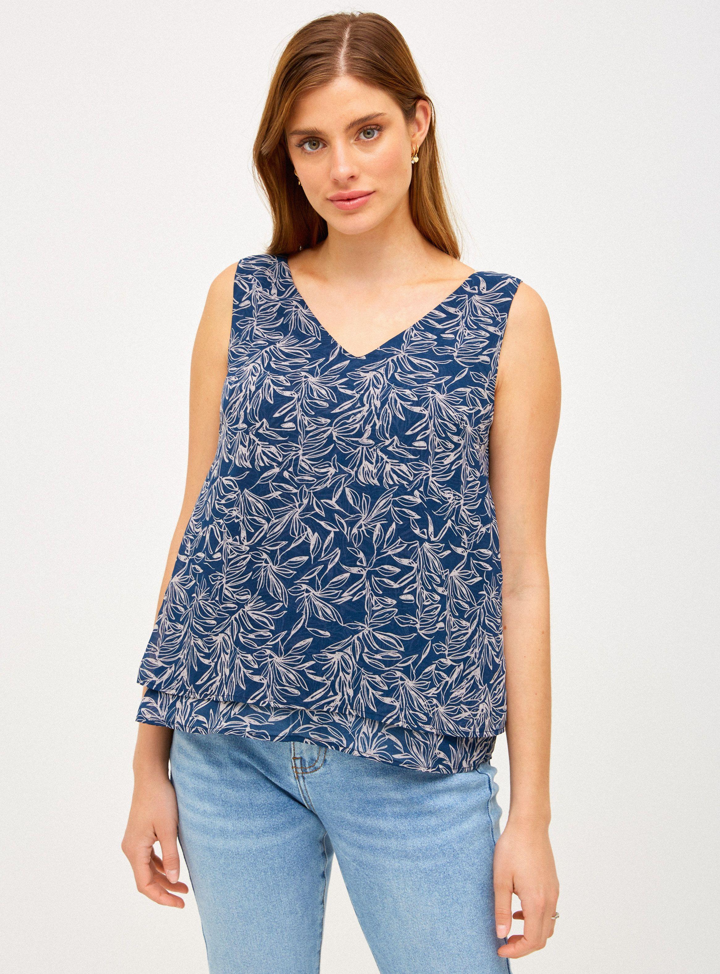 Blusa Estampada Doble Capa-0