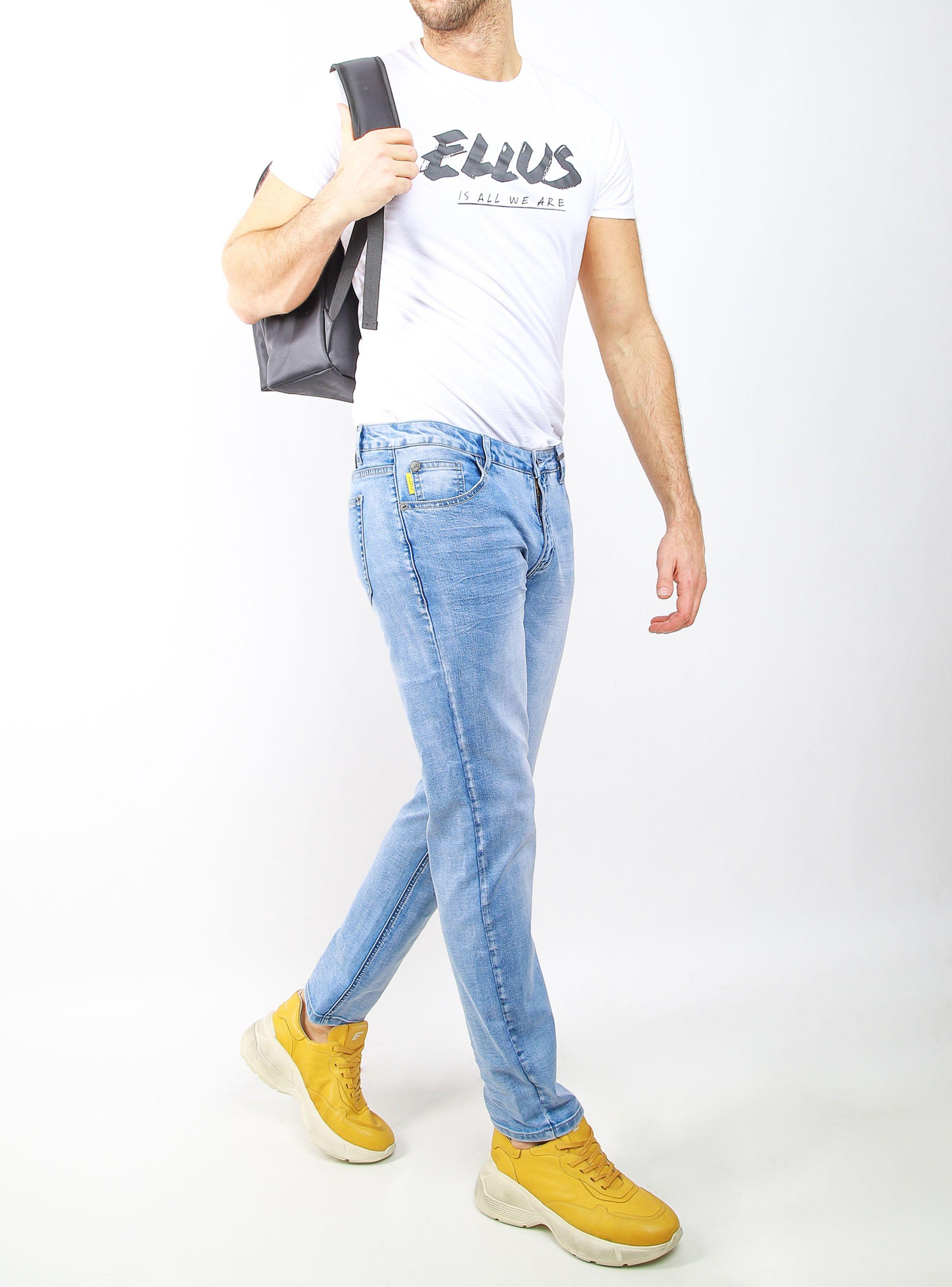 Jeans Slim Tiro Medio Azul-2