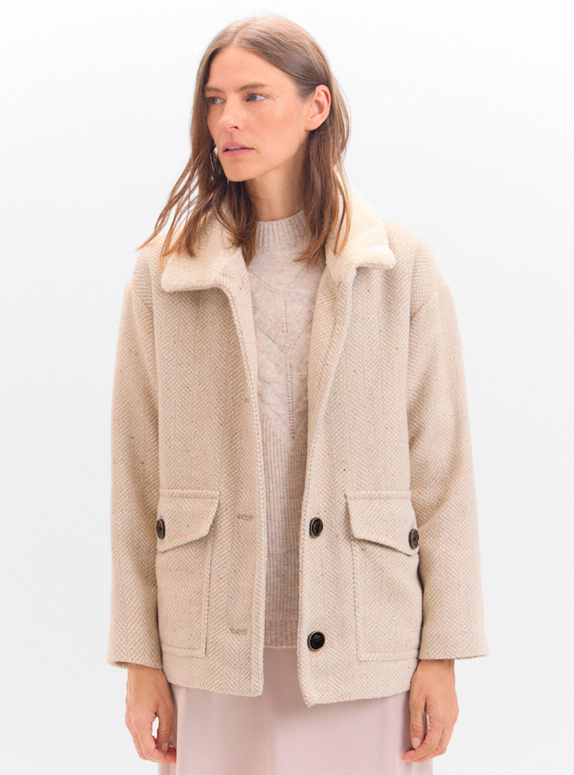 Chaquetón con Cuello Efecto Pelo-0