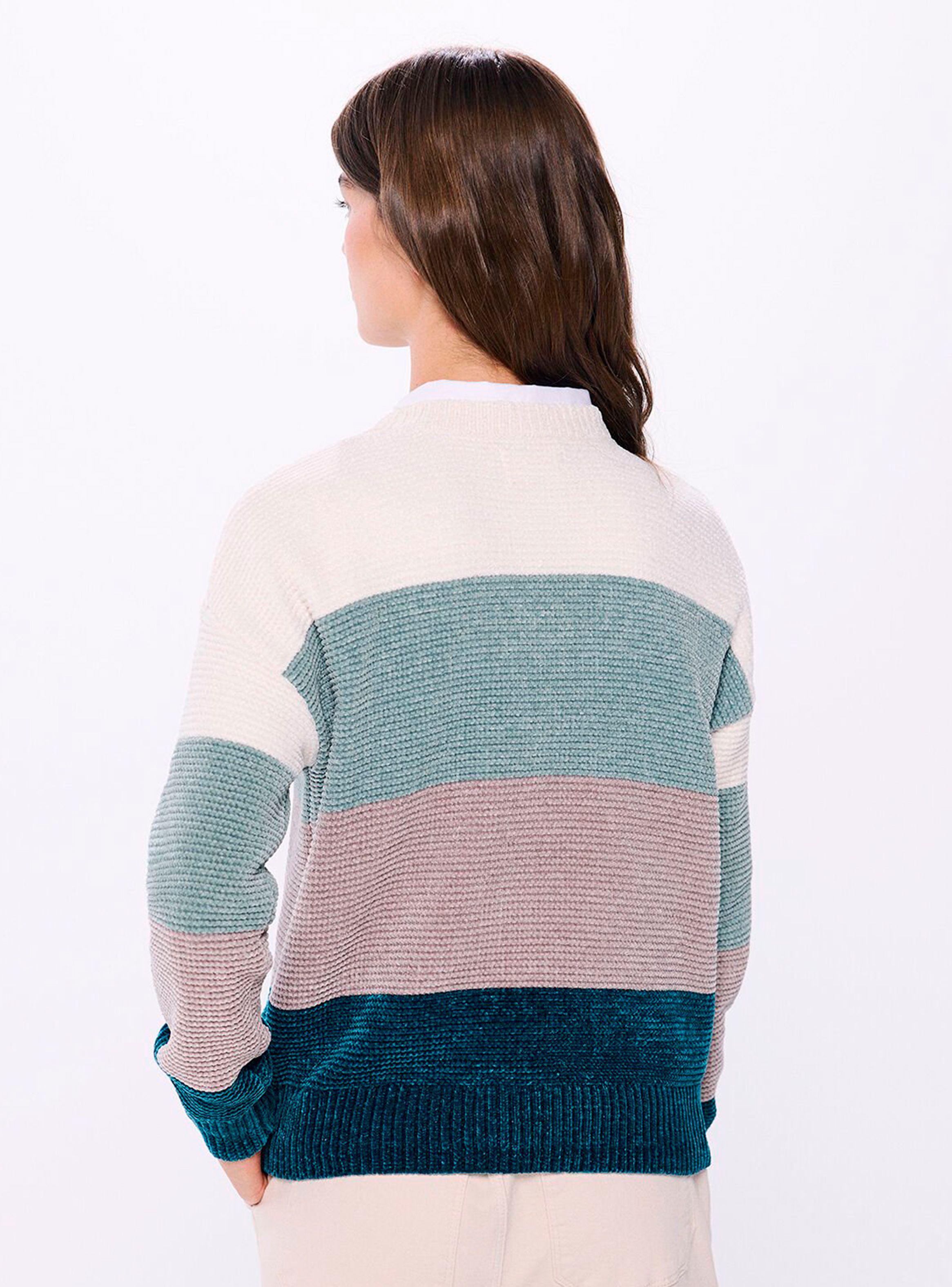 Sweater Color Block Chenilla-1