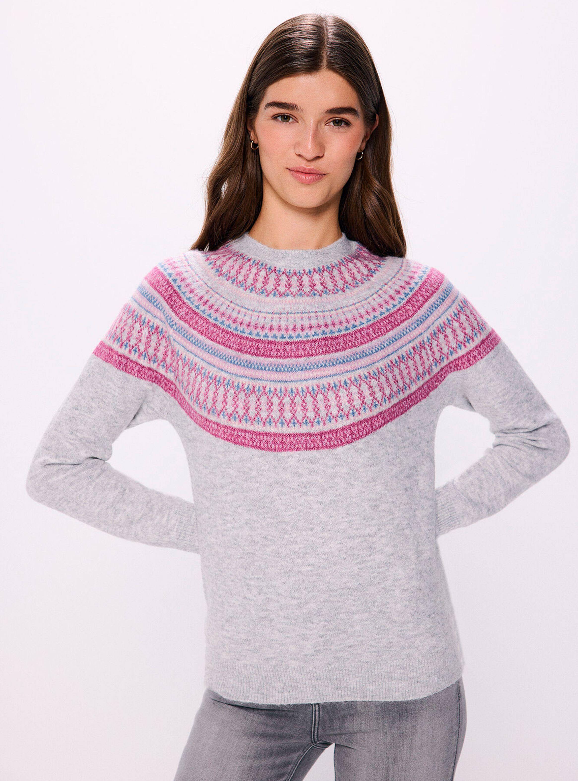 Sweater Cenefas Jacquard Violeta-0