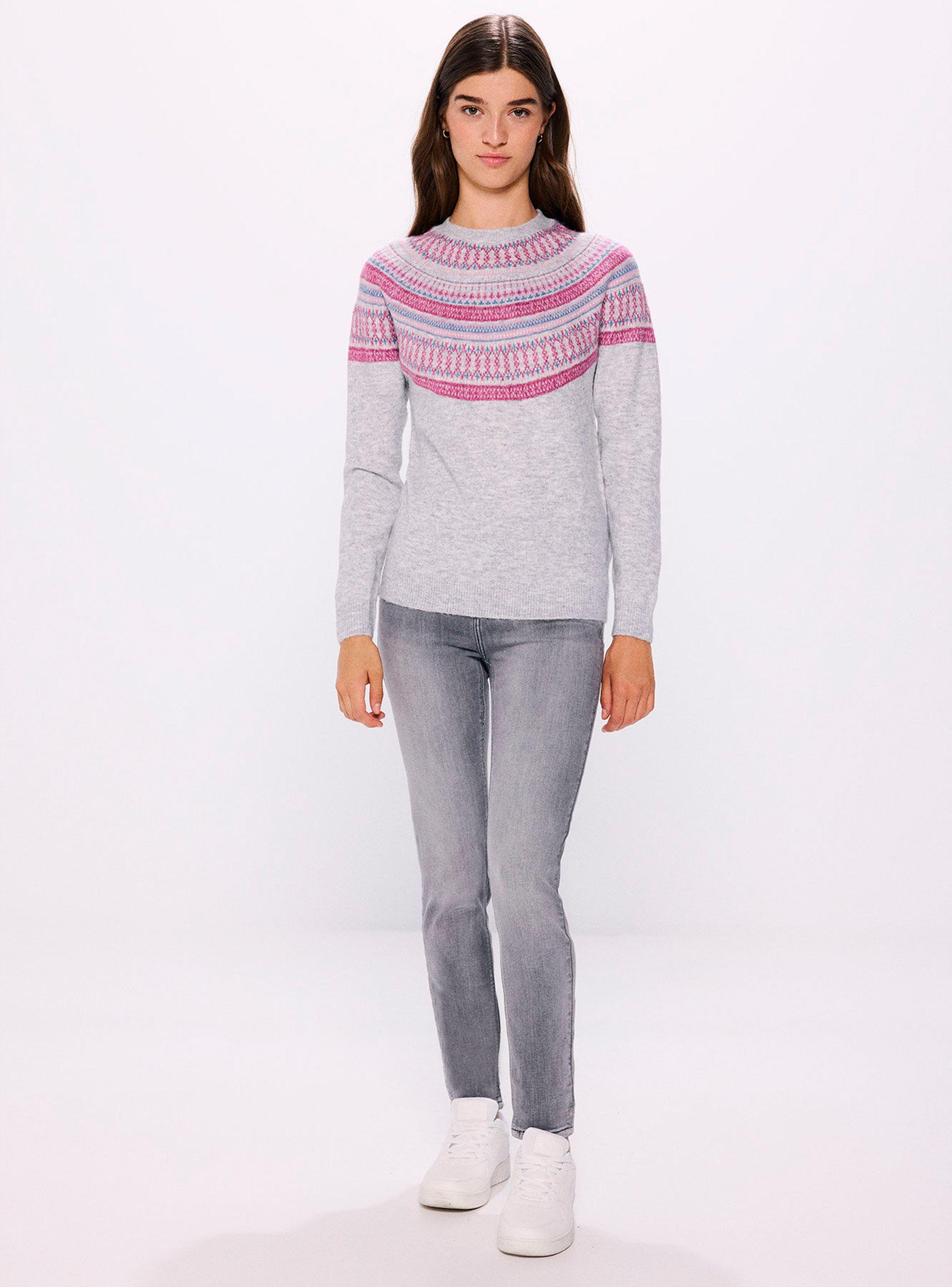 Sweater Cenefas Jacquard Violeta-4