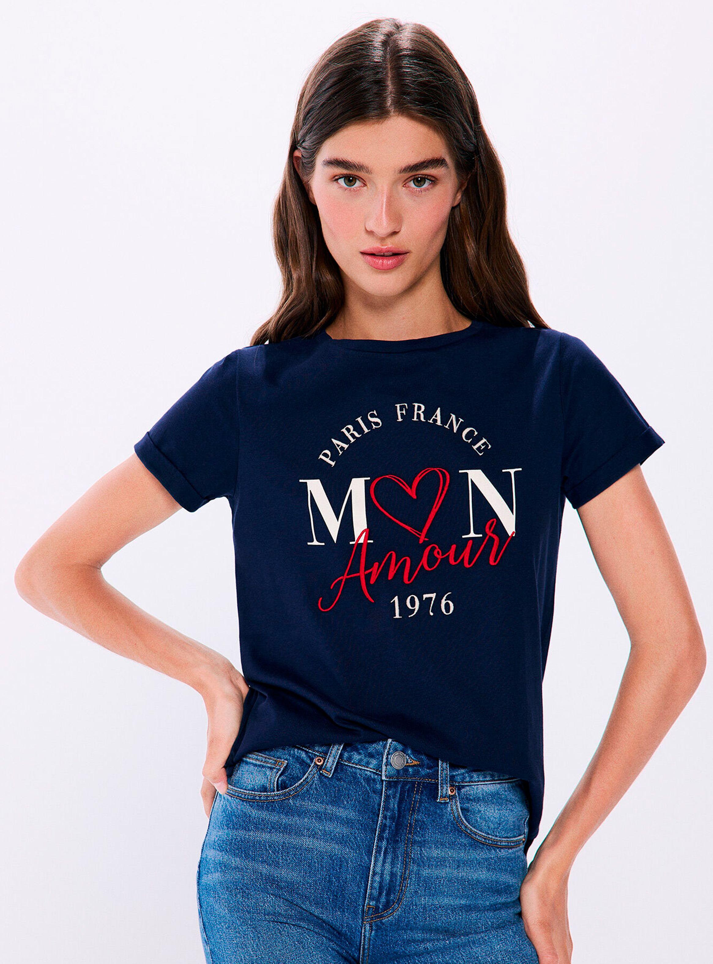 Polera Gráfica Amour Algodón Manga Vuelta-0